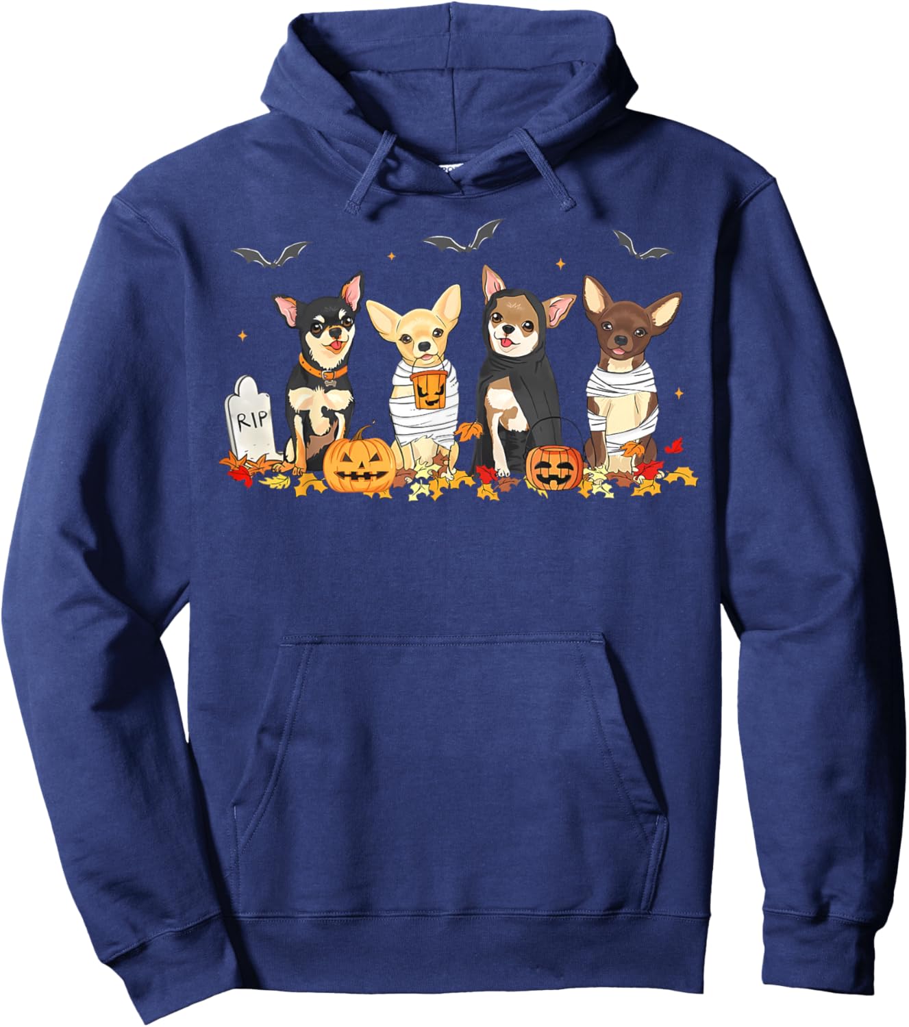 Halloween Chihuahua Ghost Spooky Chihuahua Lovers Dog Mama Hoodie - Hoodie | Navy