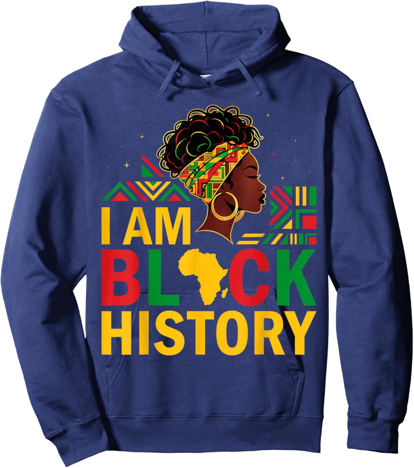 Girl Black History Month African American Afro Girls Women Hoodie - Hoodie | Navy