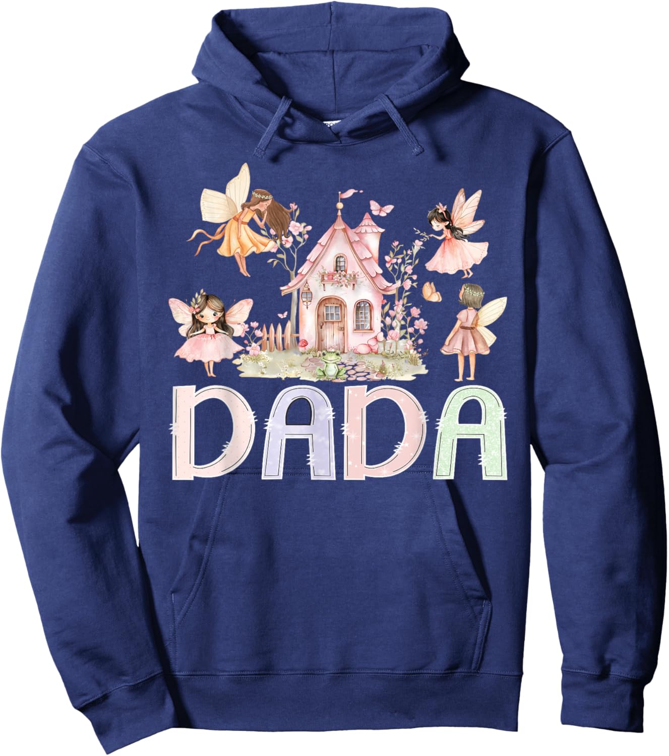 Fairy Dada Magical Floral Birthday Girl Fairytale Matching Hoodie - Hoodie | Navy