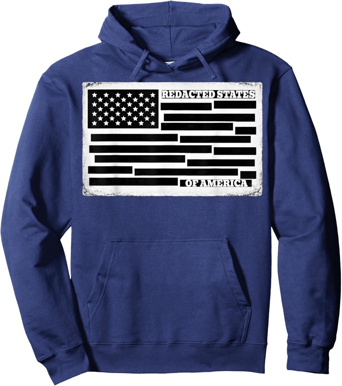 Redacted Files Censored Document American Flag United States Hoodie - Hoodie | Navy