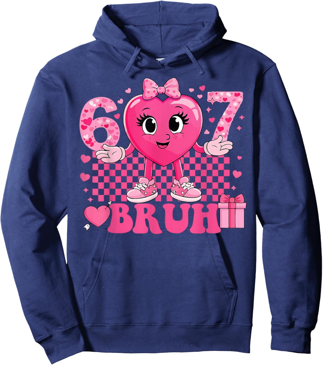 Funny 67 Valentine 6 7 Meme Six Seven Bruh Women Hoodie - Hoodie | Navy