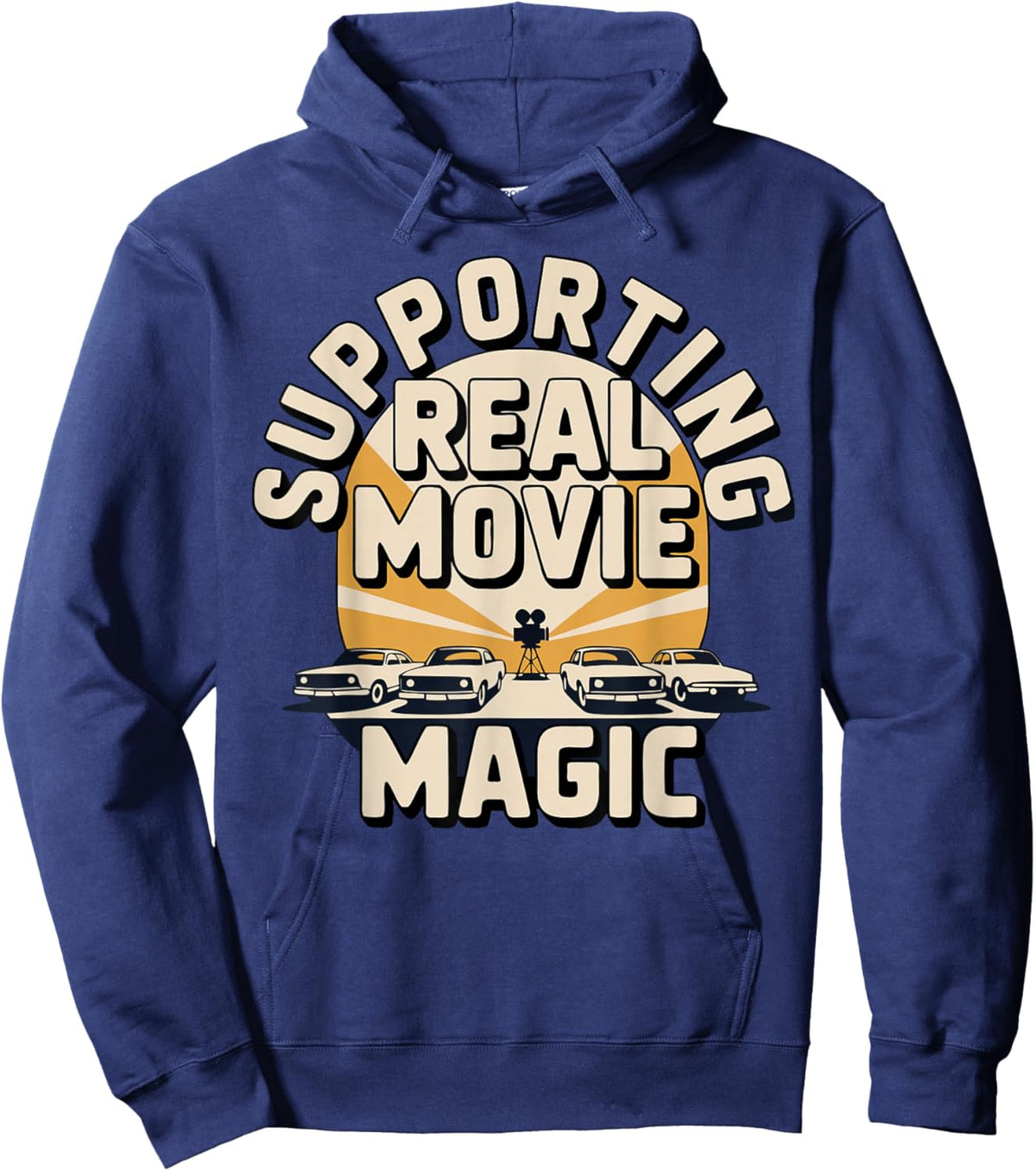 Drive-in Movie Supporter Retro Film Drive-in Cinema Hoodie - Hoodie | Navy