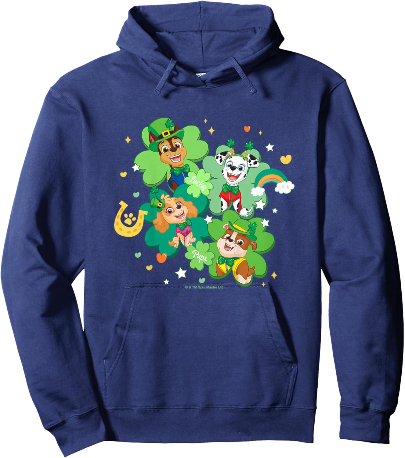 Kids PAW Patrol St. Patrick's Day Lucky Pups Four-Leaf Clover Hoodie - Hoodie | Navy