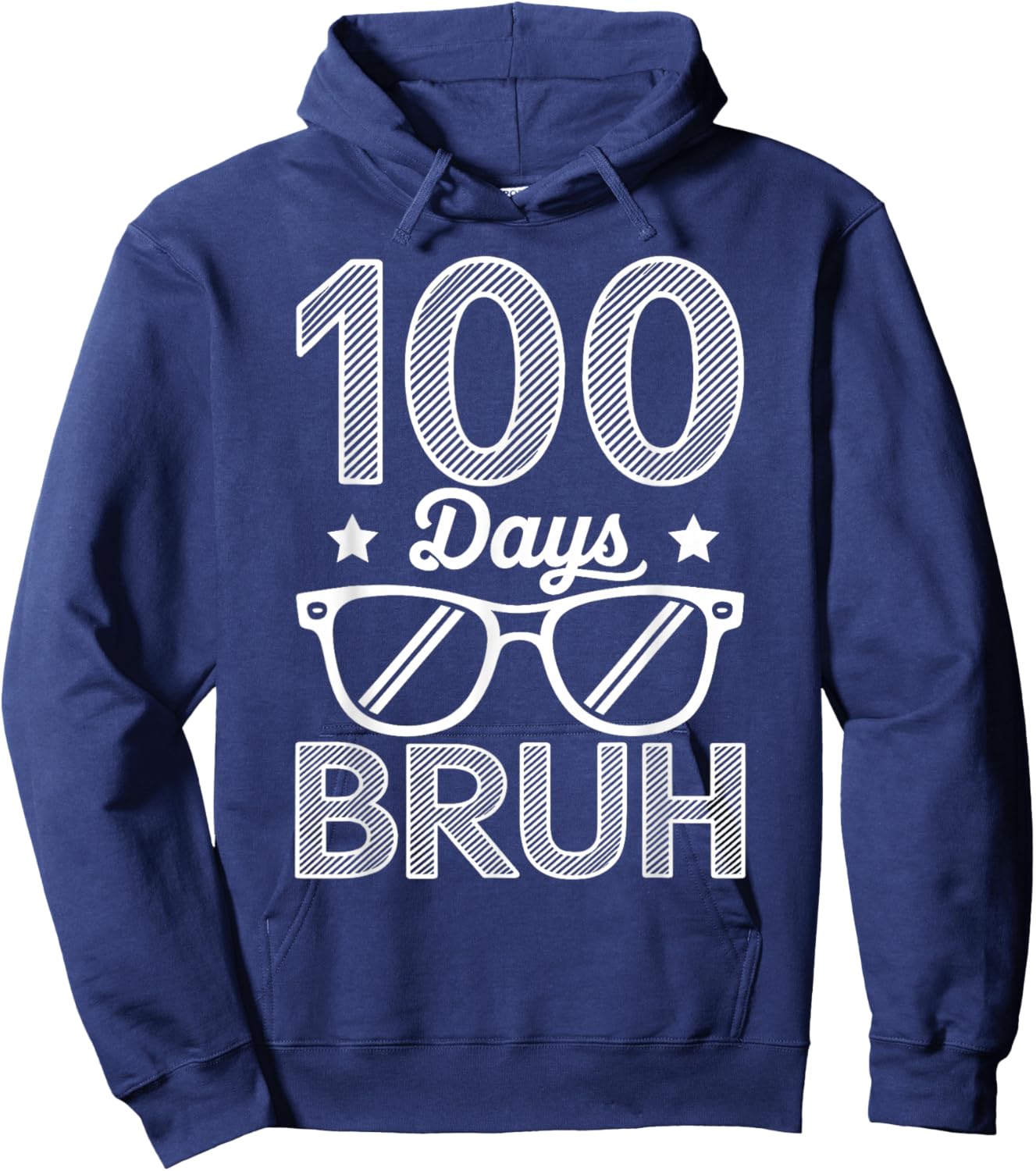 Bruh 100 Days of School Boys 100th Day of School Kids Hoodie - Hoodie | Navy