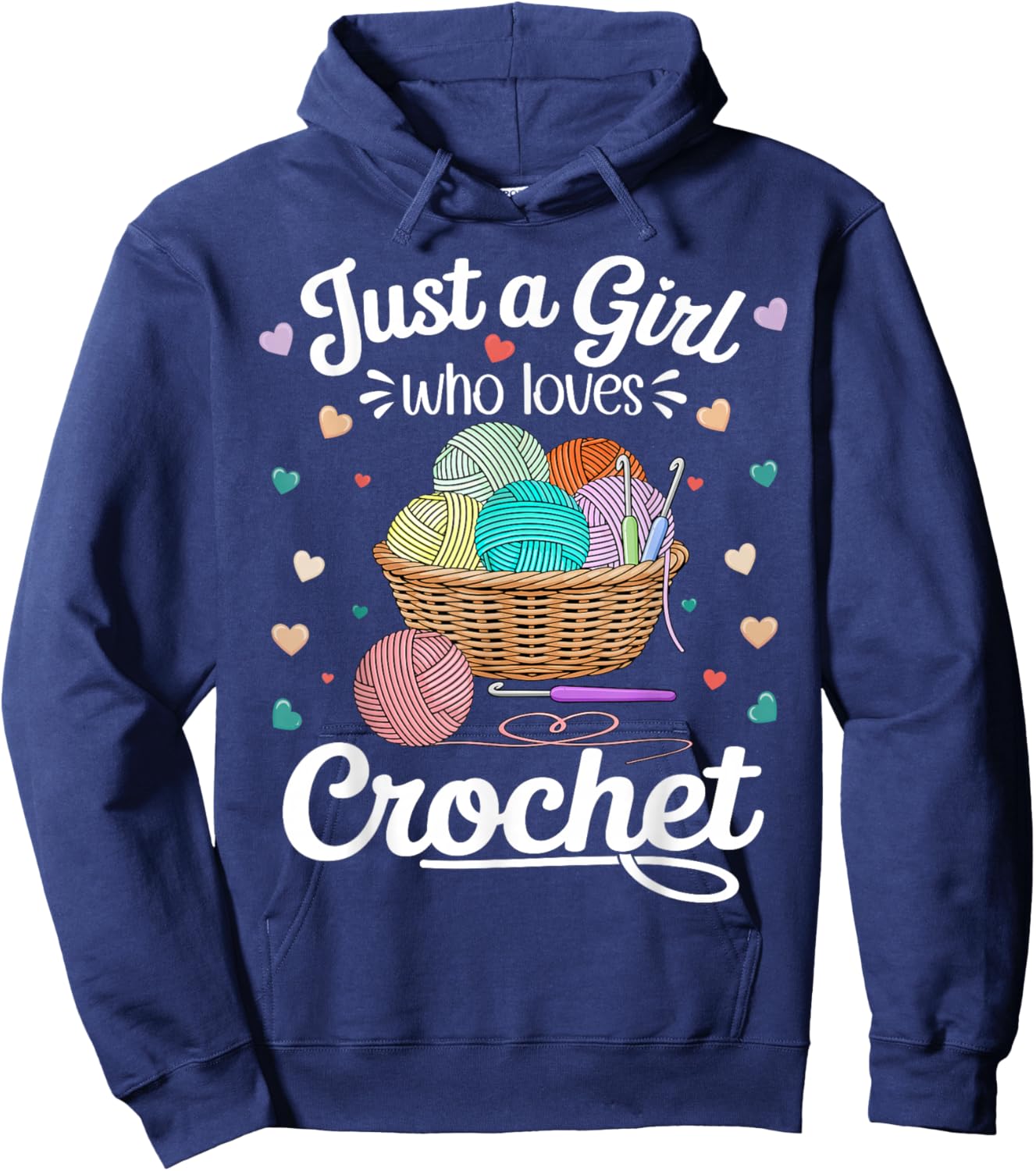 Just a Girl Who Loves Crochet Funny Crochet Knitting Lover Hoodie - Hoodie | Navy