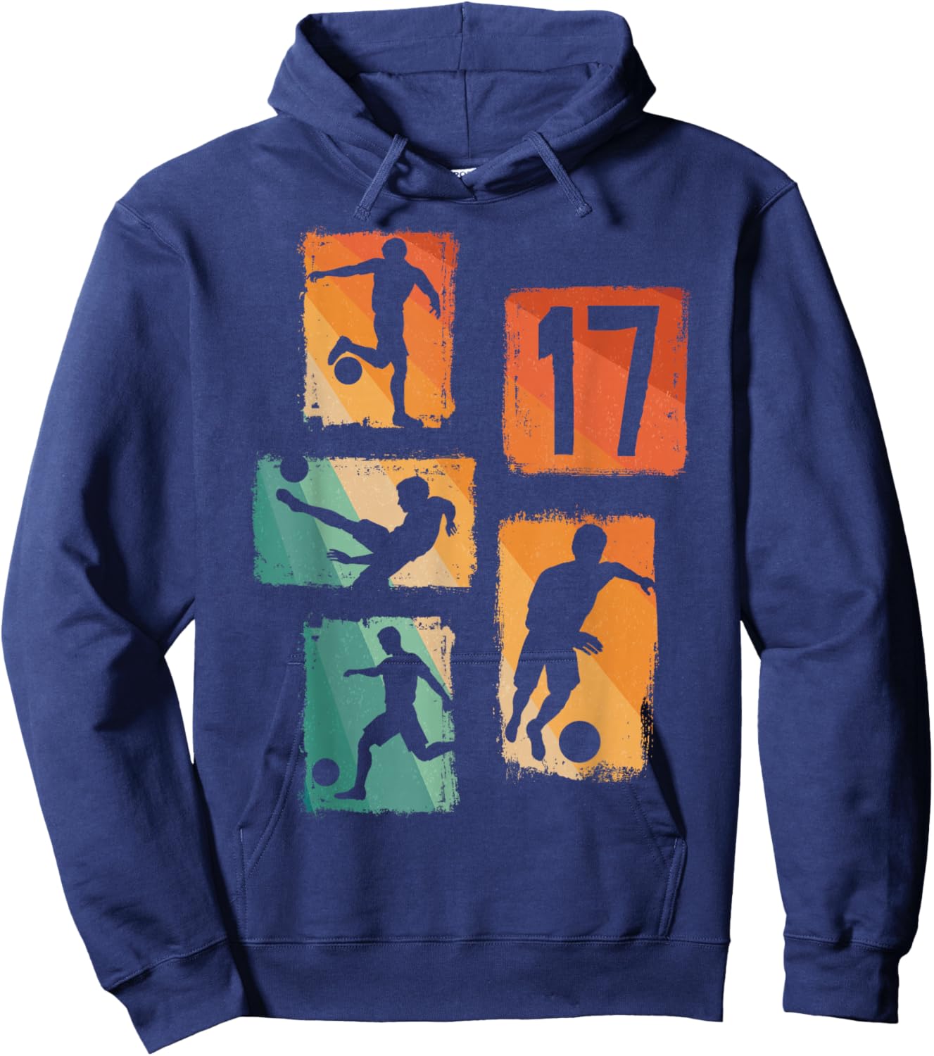 17th Birthday Boy Girl Soccer Player Football 17 Years Old Hoodie - Hoodie | Navy