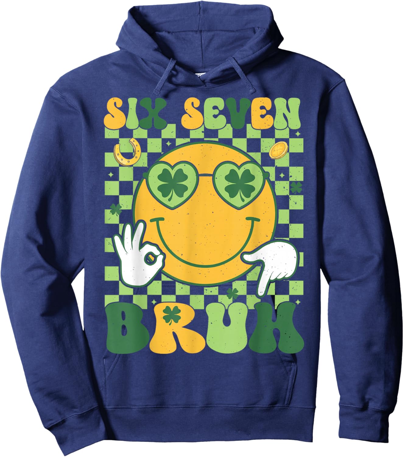St Patricks Day Boys Kids Teens Six Seven Bruh St Paddys 67 Hoodie - Hoodie | Navy