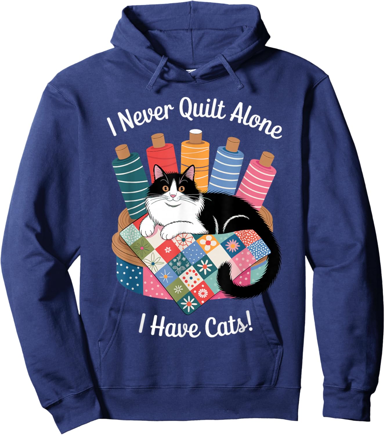 Funny Quilting Art Women Sewer Quilt Sewing Quilter Hoodie - Hoodie | Navy