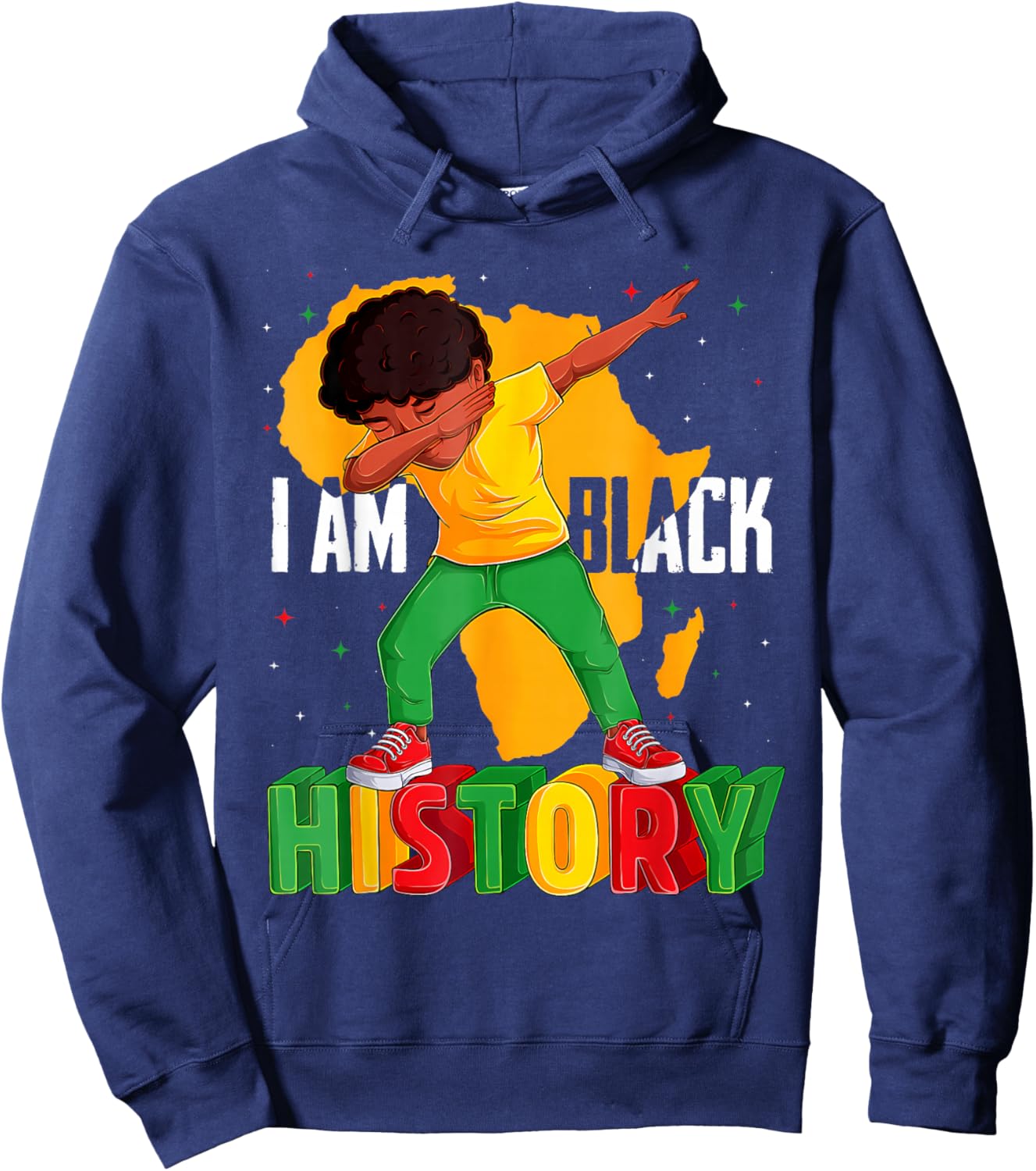 I Am Black History Kids Boys Men Black History Month Hoodie - Hoodie | Navy