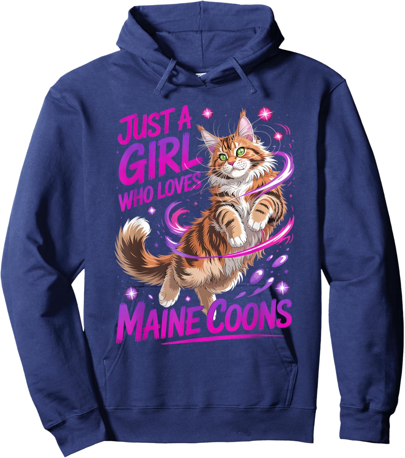 Girls Maine Coon Hoodie - Hoodie | Navy