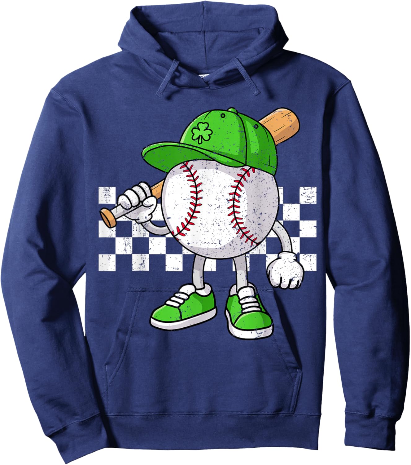 Boys St Patricks Day Baseball Player Pitcher Coach Kids Hoodie - Hoodie | Navy