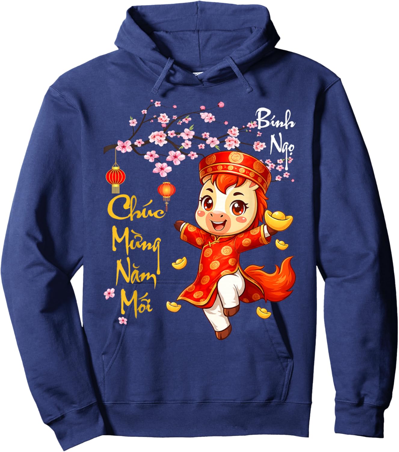 Chuc Mung NAM Moi Xuan Binh NGO Vietnamese New Year TET 2026 Hoodie - Hoodie | Navy