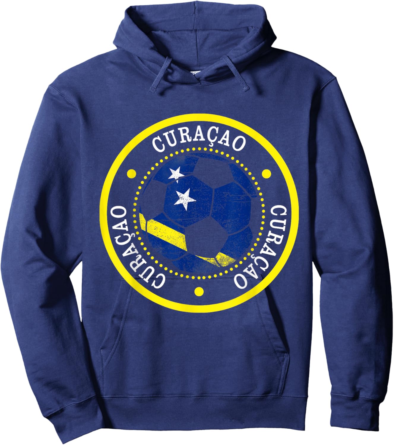 Curacao Soccer Ball,Curacao,Flag of Curacao,Curacao Flag. Hoodie - Hoodie | Navy
