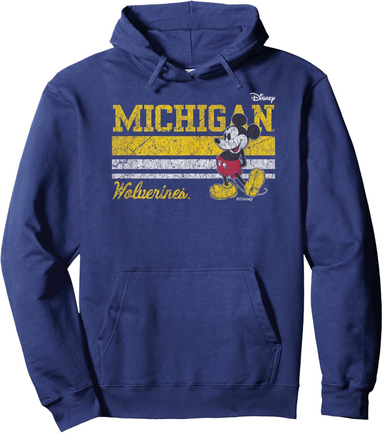 Michigan Wolverines Mickey Mouse Vintage Navy Hoodie - Hoodie | Navy