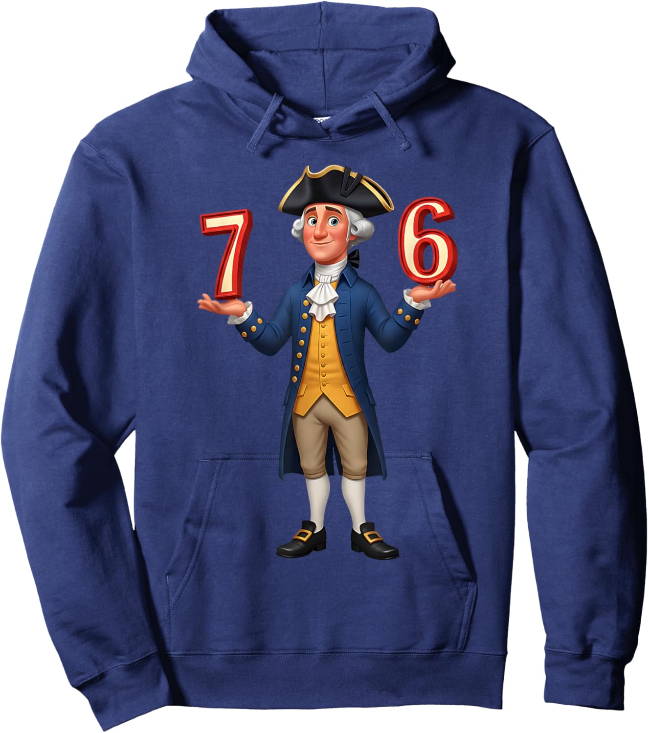 Six Seven American 67 Gen Alpha Slang 7 6 George Washington Hoodie - Hoodie | Navy