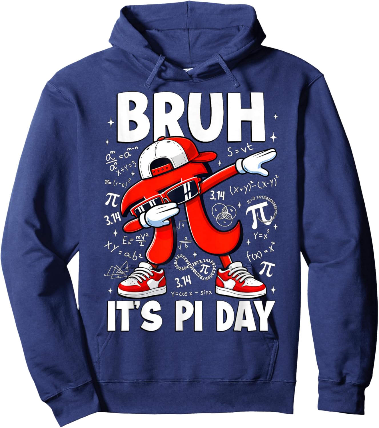 Bruh It's Pi Day Pi Symbol Dabbing Pi Math Teacher Boys Kids Hoodie - Hoodie | Navy