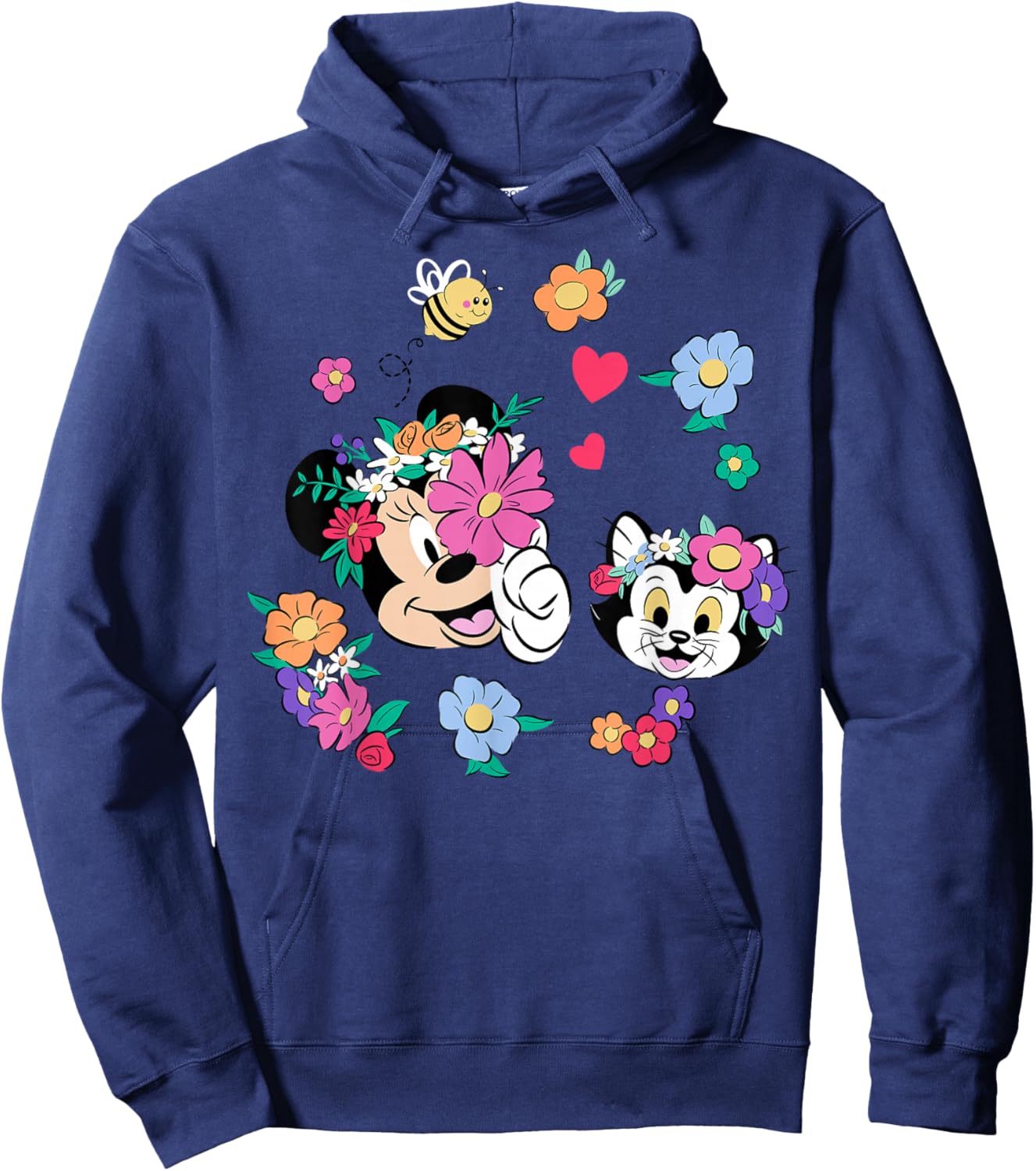 Disney Mickey and Friends Minnie Mouse & Figaro with Flowers Hoodie - Hoodie | Navy
