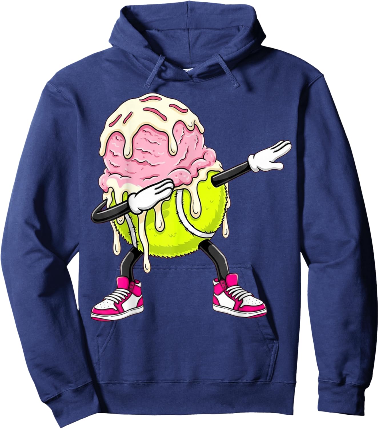 Dabbing Tennis Drip Ice Cream Kids Youth Boys Girls Hoodie - Hoodie | Navy