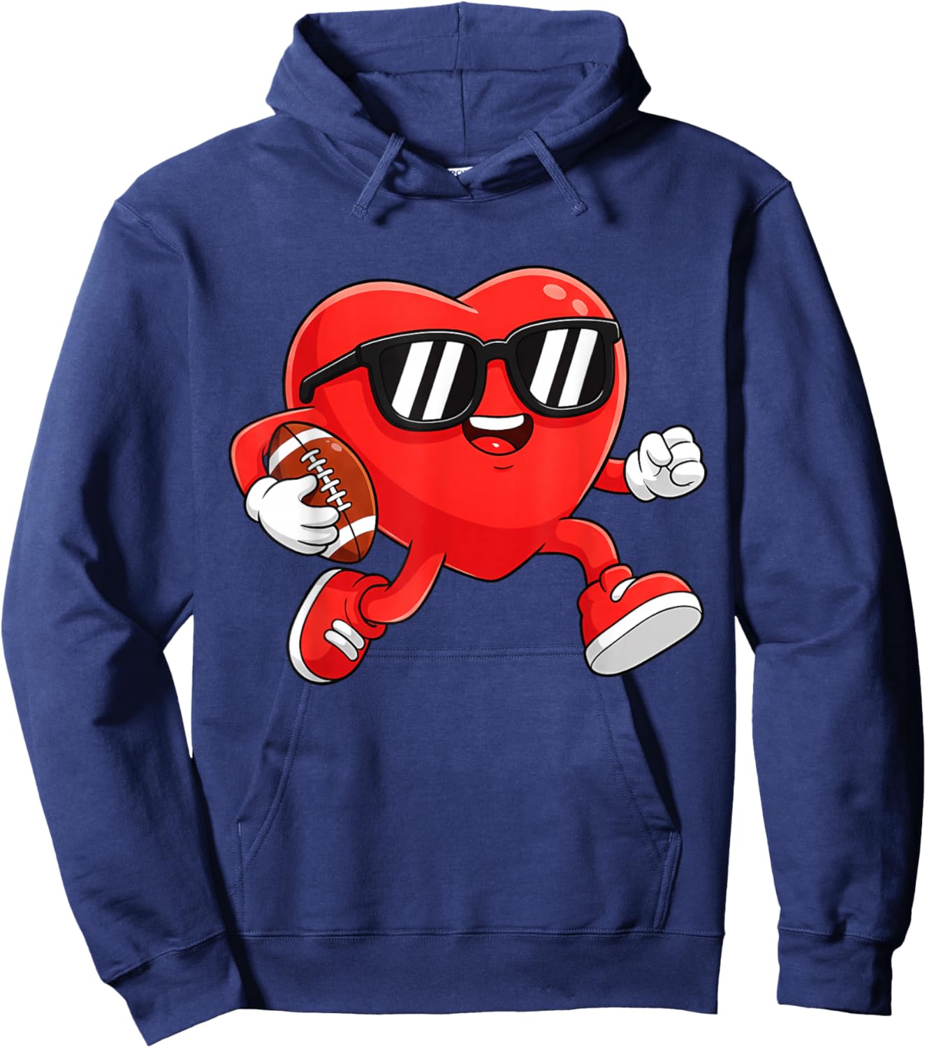 Boy Valentines Day Heart American Football Boys Men Kids Hoodie - Hoodie | Navy