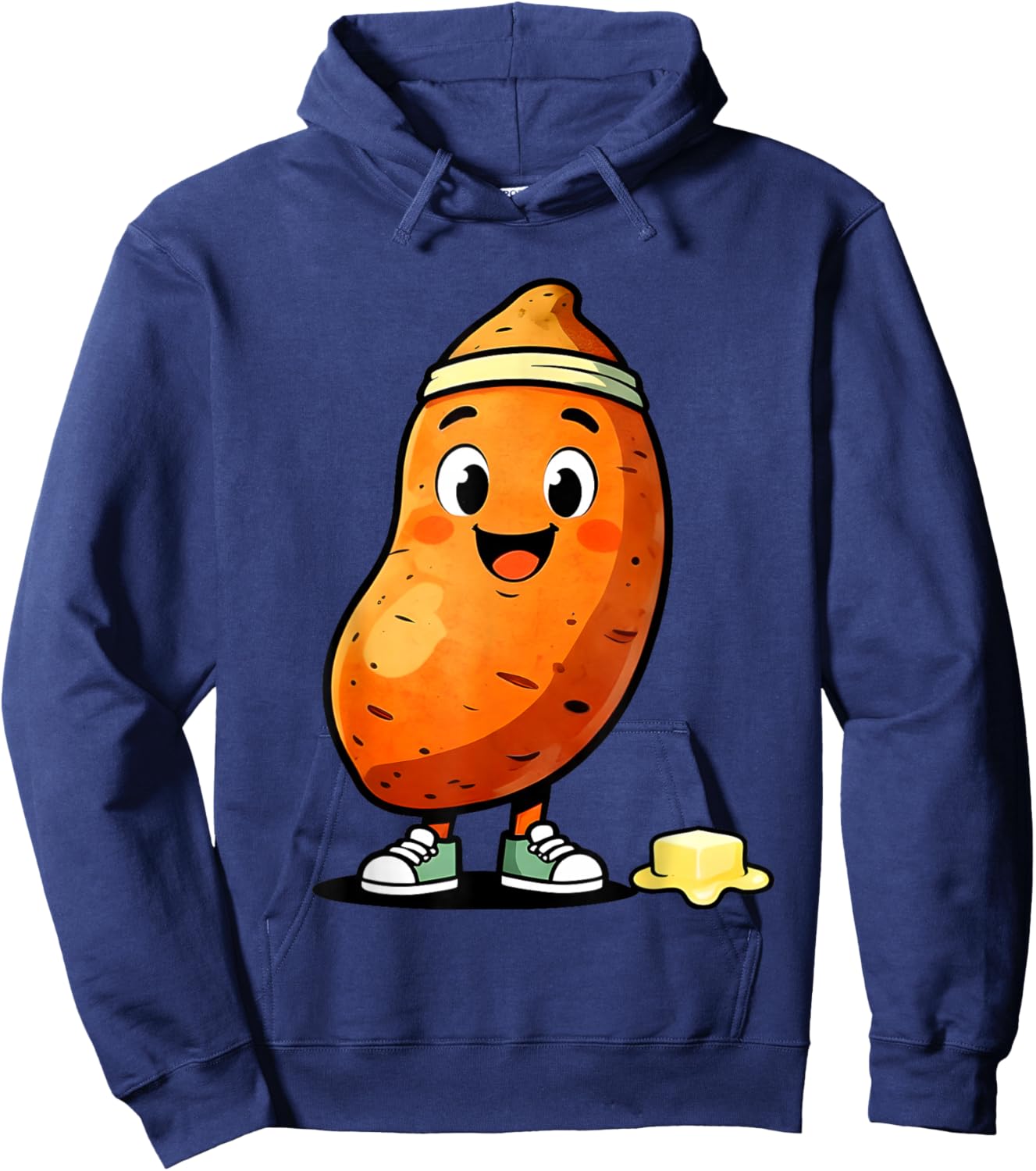 Funny Sweet Potato Motivation Root Vegetable and Rude Potato Hoodie - Hoodie | Navy