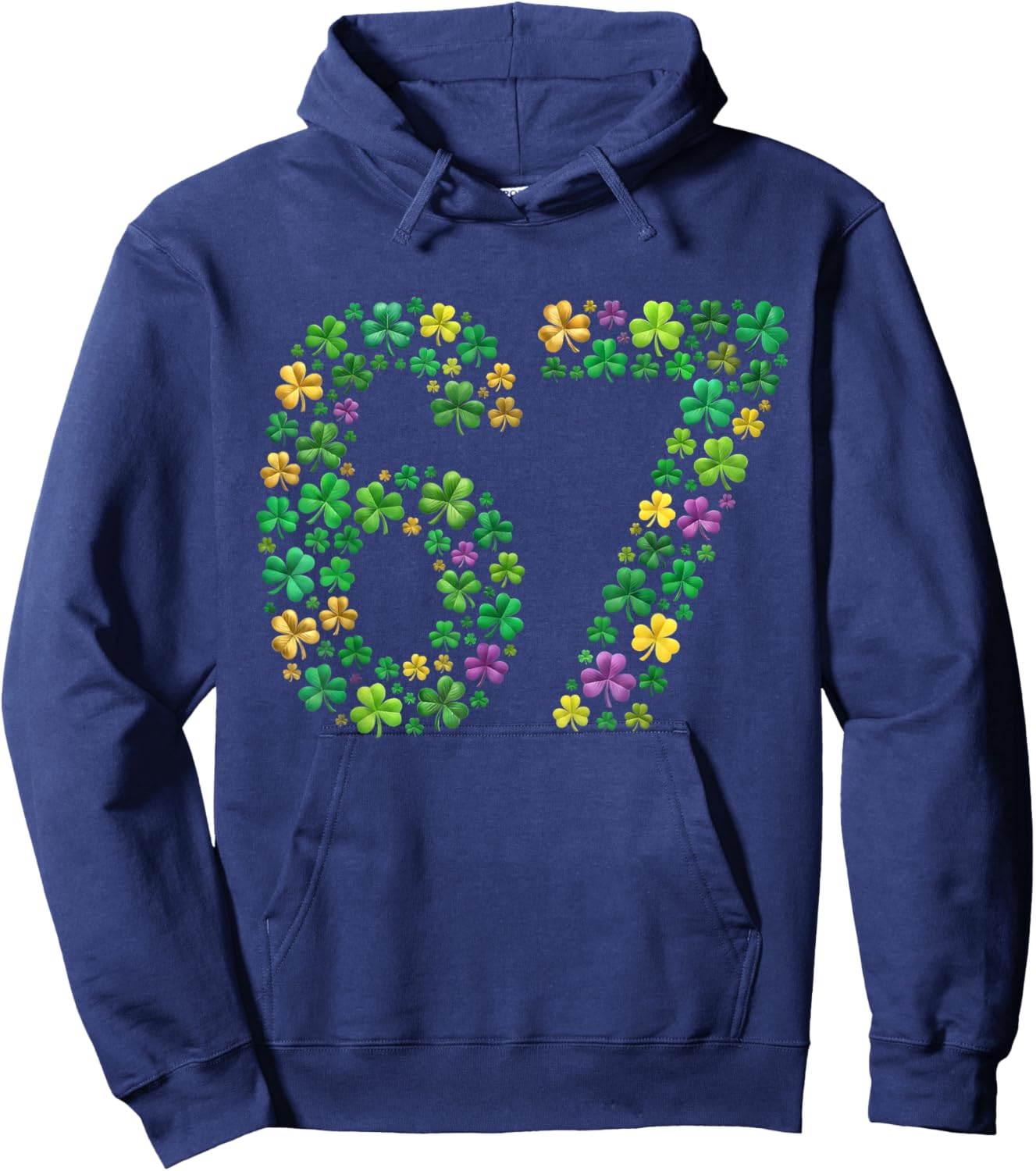 67 Funny Six Seven Gen Meme Lucky Vibes St. Patrick’s Day Hoodie - Hoodie | Navy