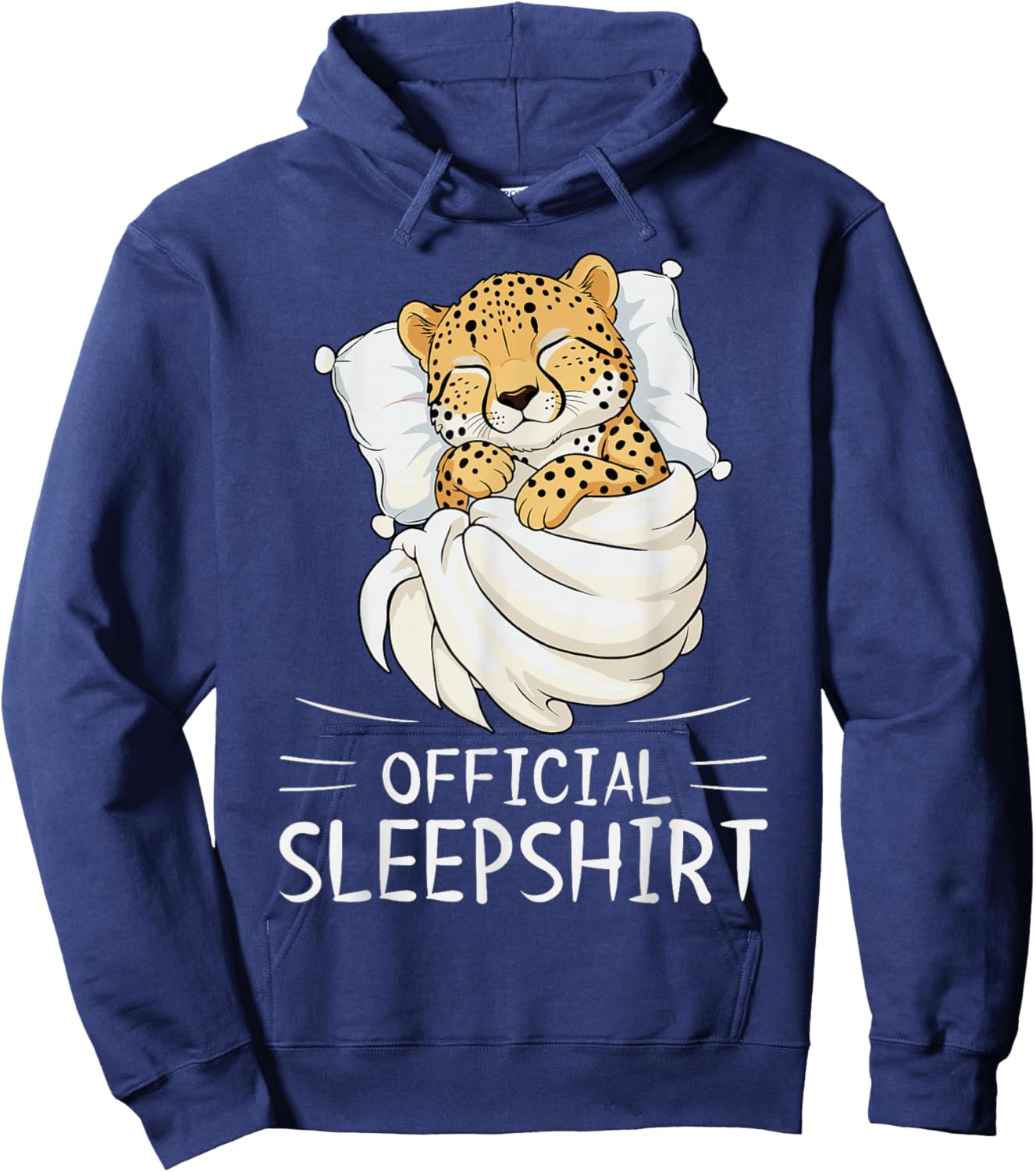Cheetah Animal Official Sleepshirt Pajamas Nightgown Hoodie - Hoodie | Navy