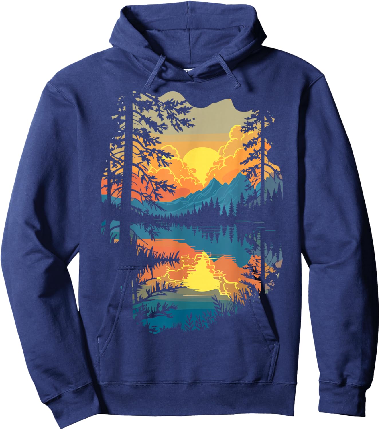 Nature Trees Reflection Forest Outdoor Hoodie - Hoodie | Navy