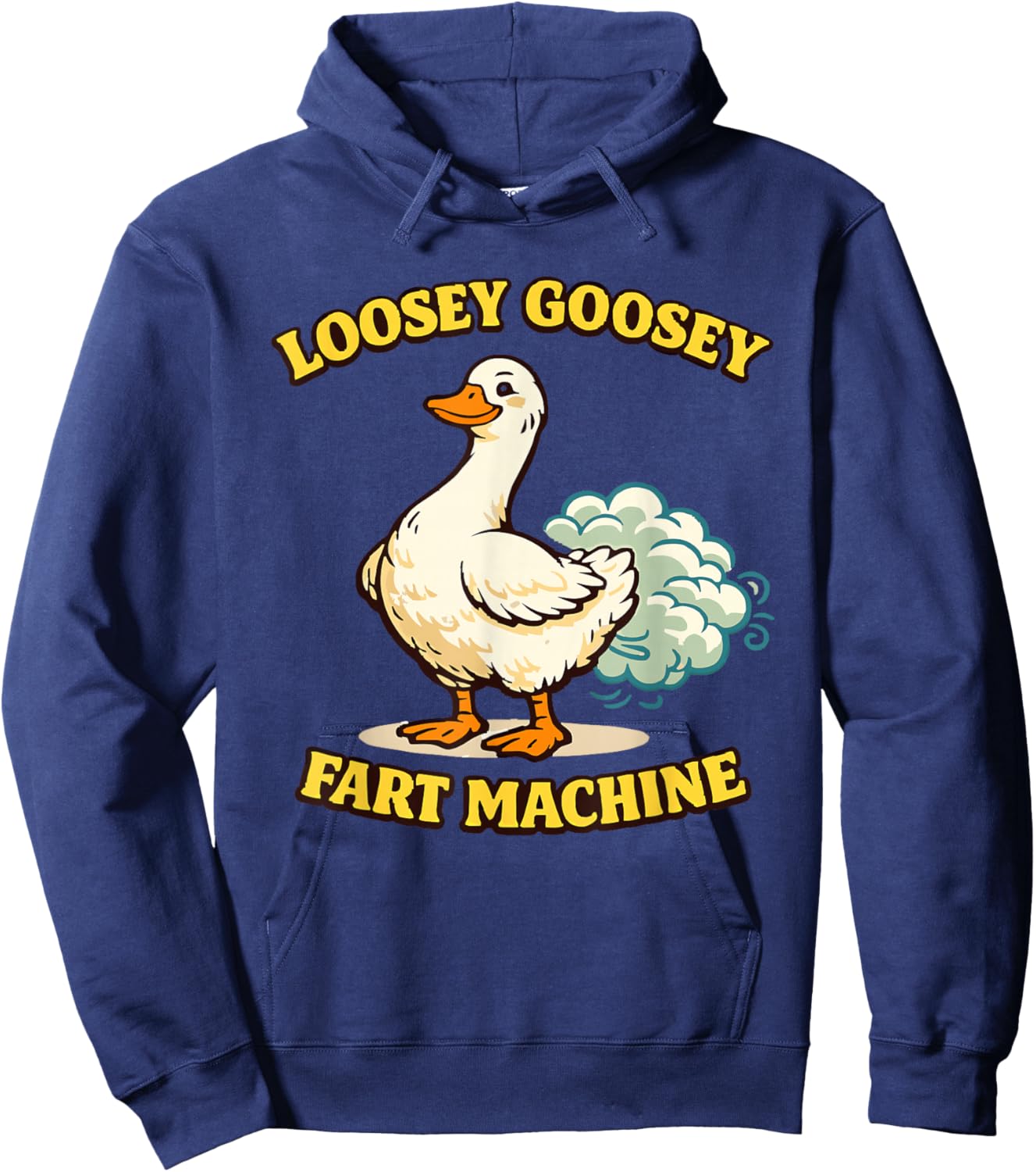Loosey Goosey Fart Machine Funny Farting Goose Graphic Hoodie - Hoodie | Navy
