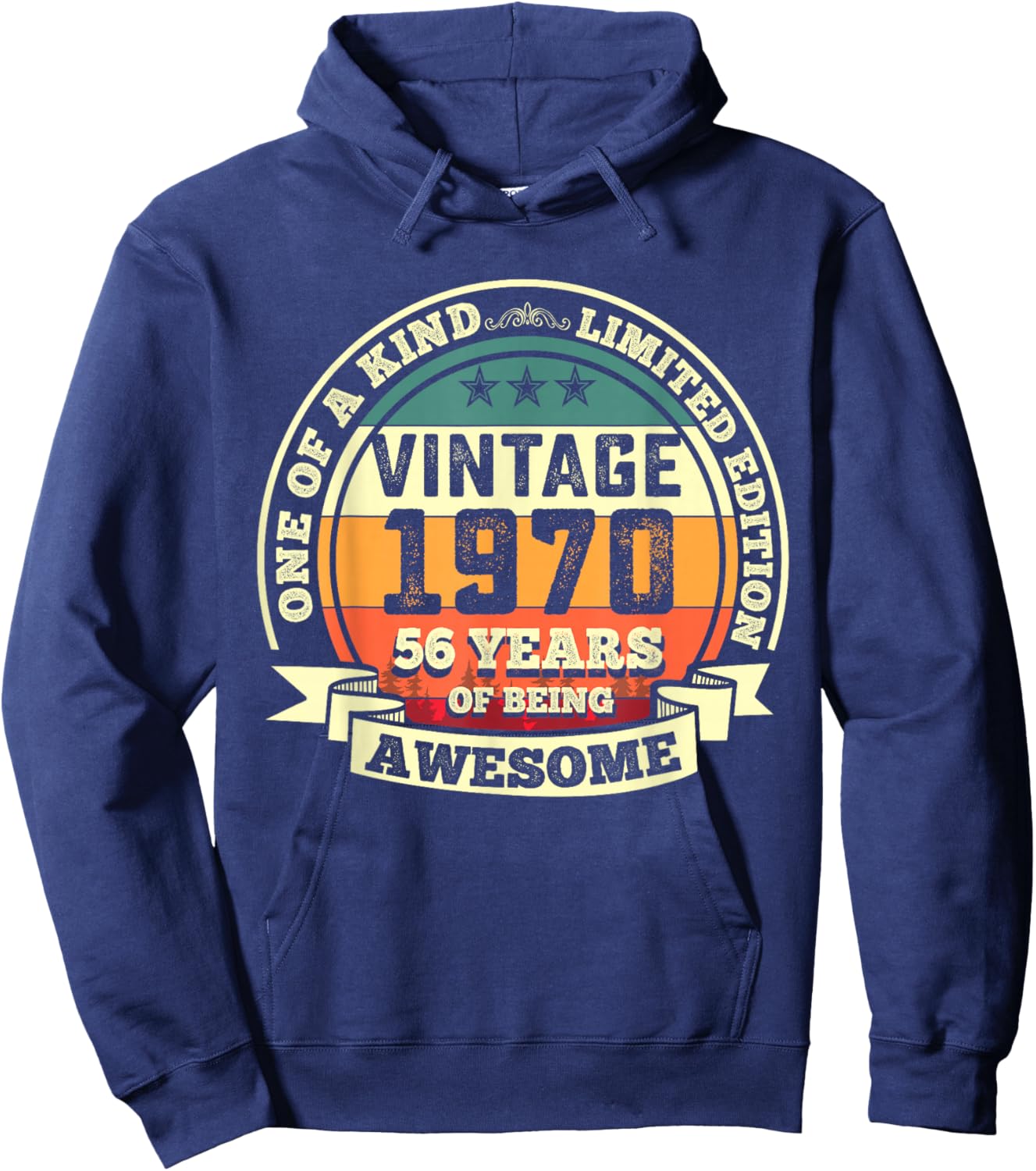 56th Birthday Gift 56 Years of Being Awesome 56 Years Old Hoodie - Hoodie | Navy
