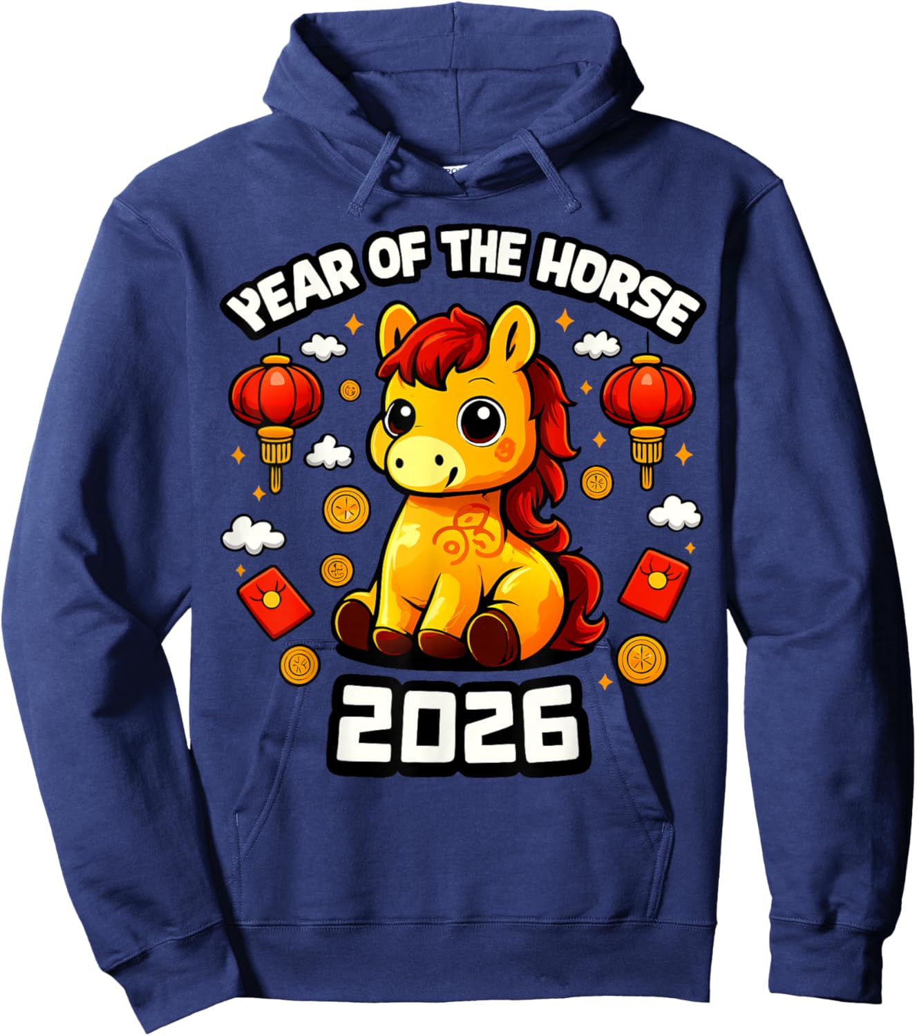 Chinese New Year 2026 Year of The Horse 2026 Hoodie - Hoodie | Navy