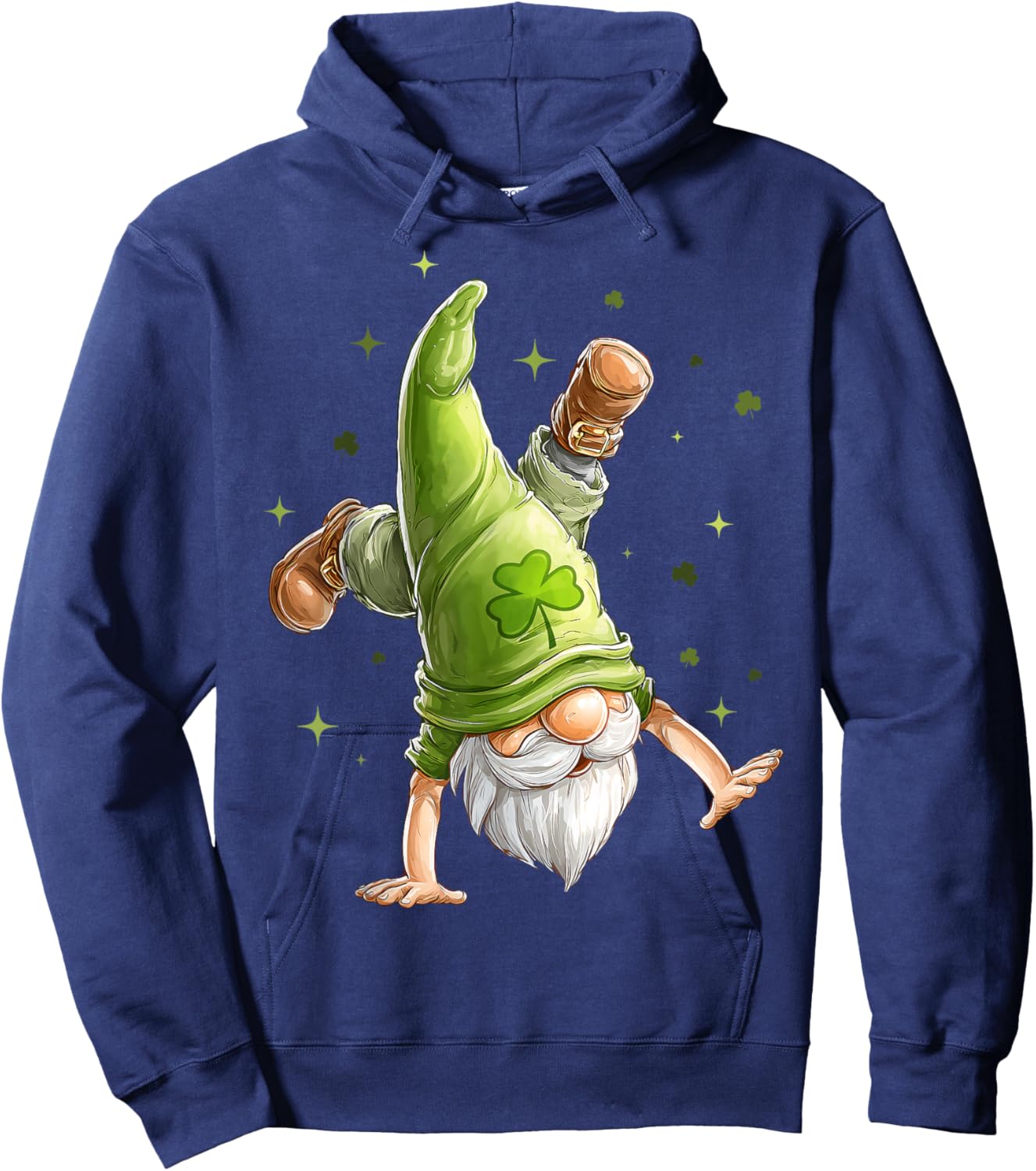 Cartwheel Gymnast Gnome Shamrock St. Patricks Day Gymnastic Hoodie - Hoodie | Navy
