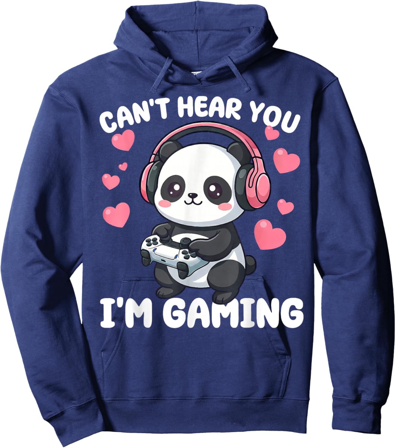 Kawaii Gamer Panda Art Graphic Men Boys Funny Video Gaming Hoodie - Hoodie | Navy