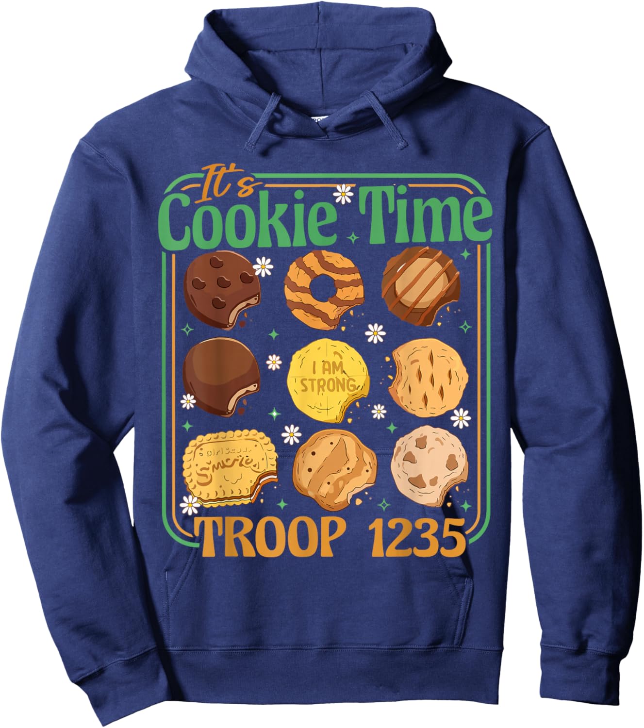 It's Cookie Time Funny Cookie Girls Camping Family Hoodie - Hoodie | Navy