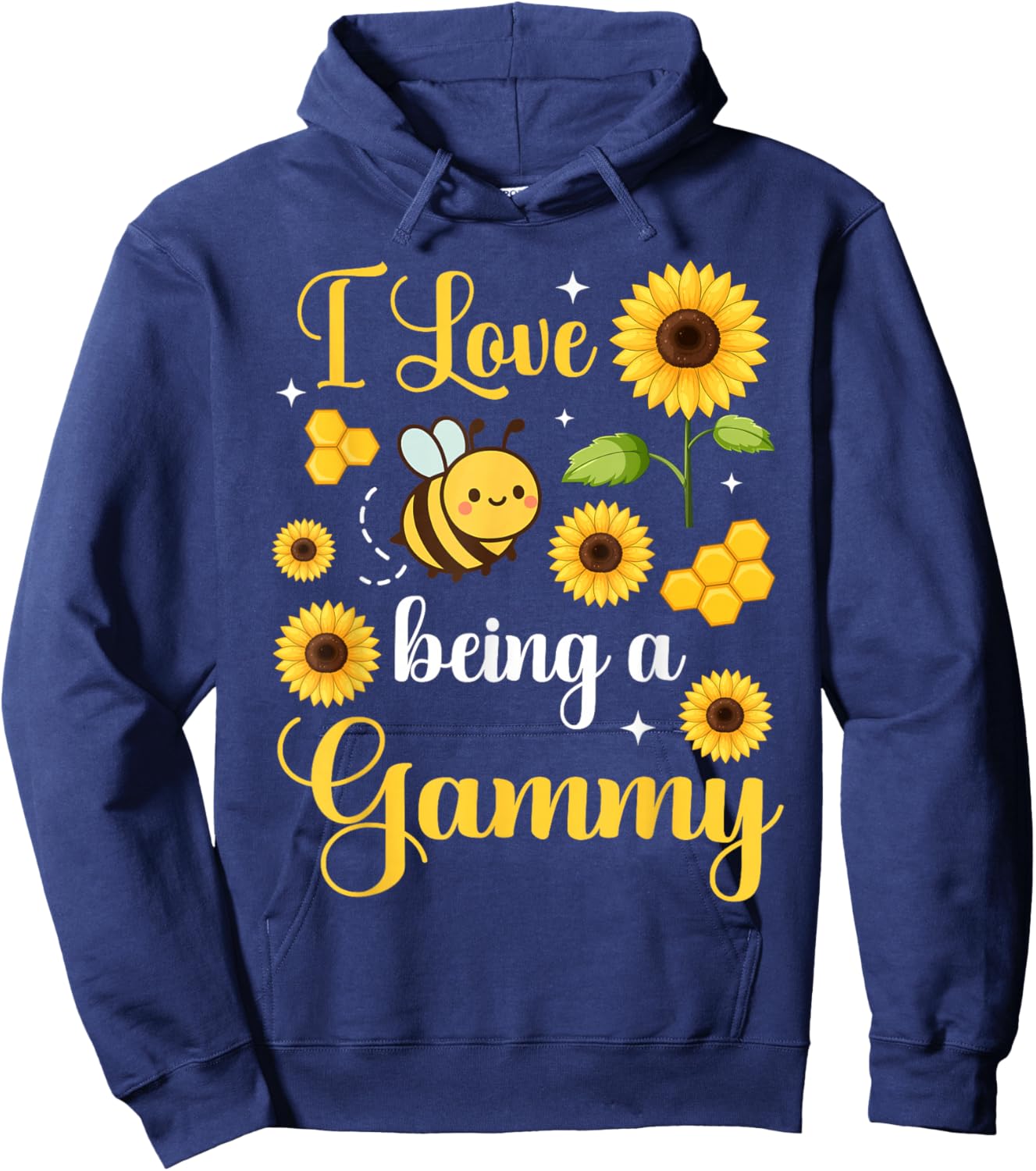 I Love Being A Gammy Sunflower and Bee Hoodie - Hoodie | Navy