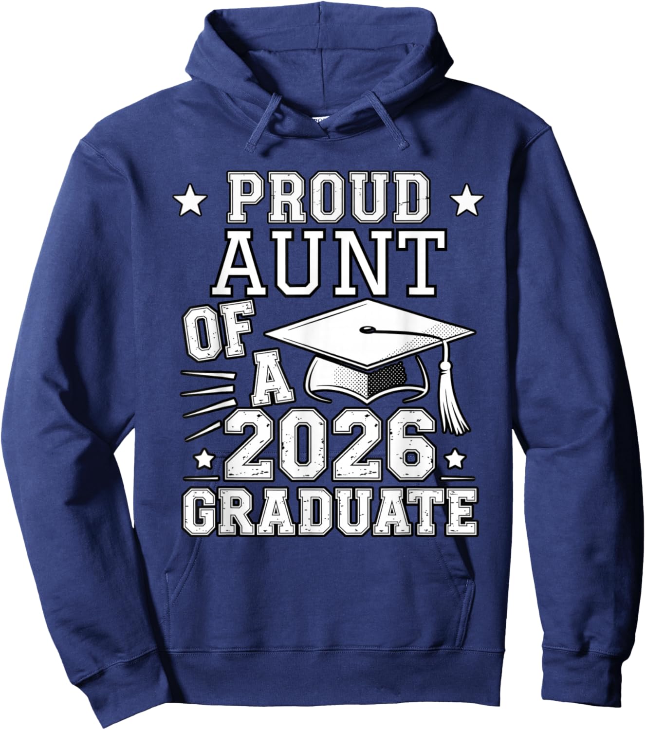 Cute Proud Aunt 2026 Graduate Graduation Family Matching Hoodie - Hoodie | Navy
