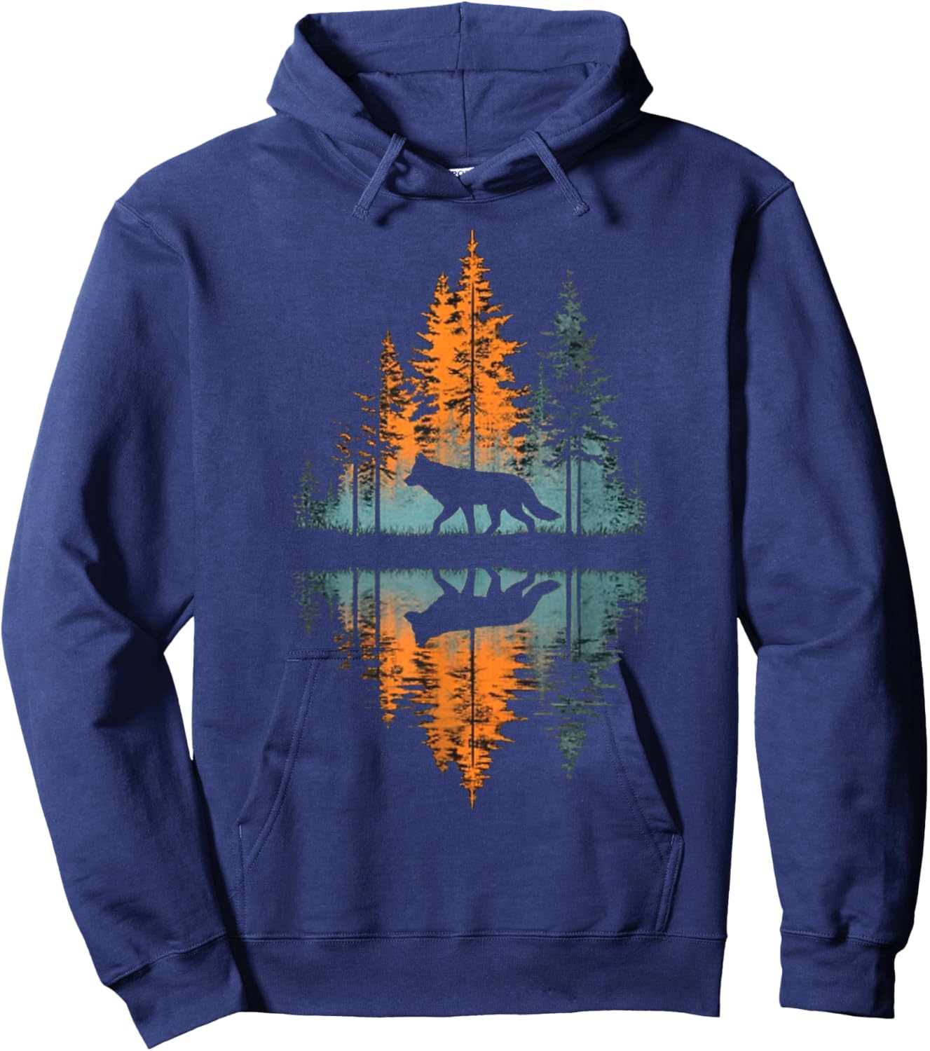 Funny Wolf Cool Nature Wildlife Graphic Wolf Lover Gifts Hoodie - Hoodie | Navy