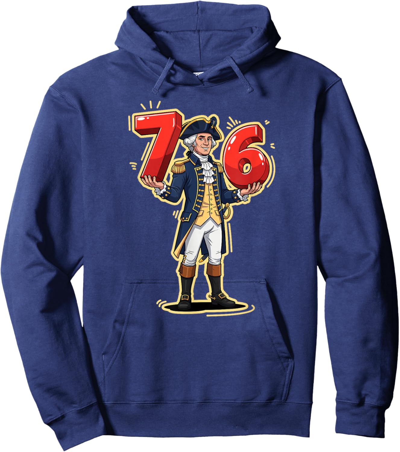 Funny George Washington Six Seven 6 7 Meme Hoodie - Hoodie | Navy