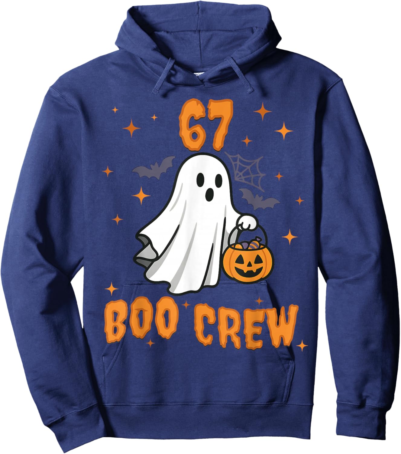 67 Halloween Ghost Boo Crew Matching Funny Brainrot Kids Hoodie - Hoodie | Navy