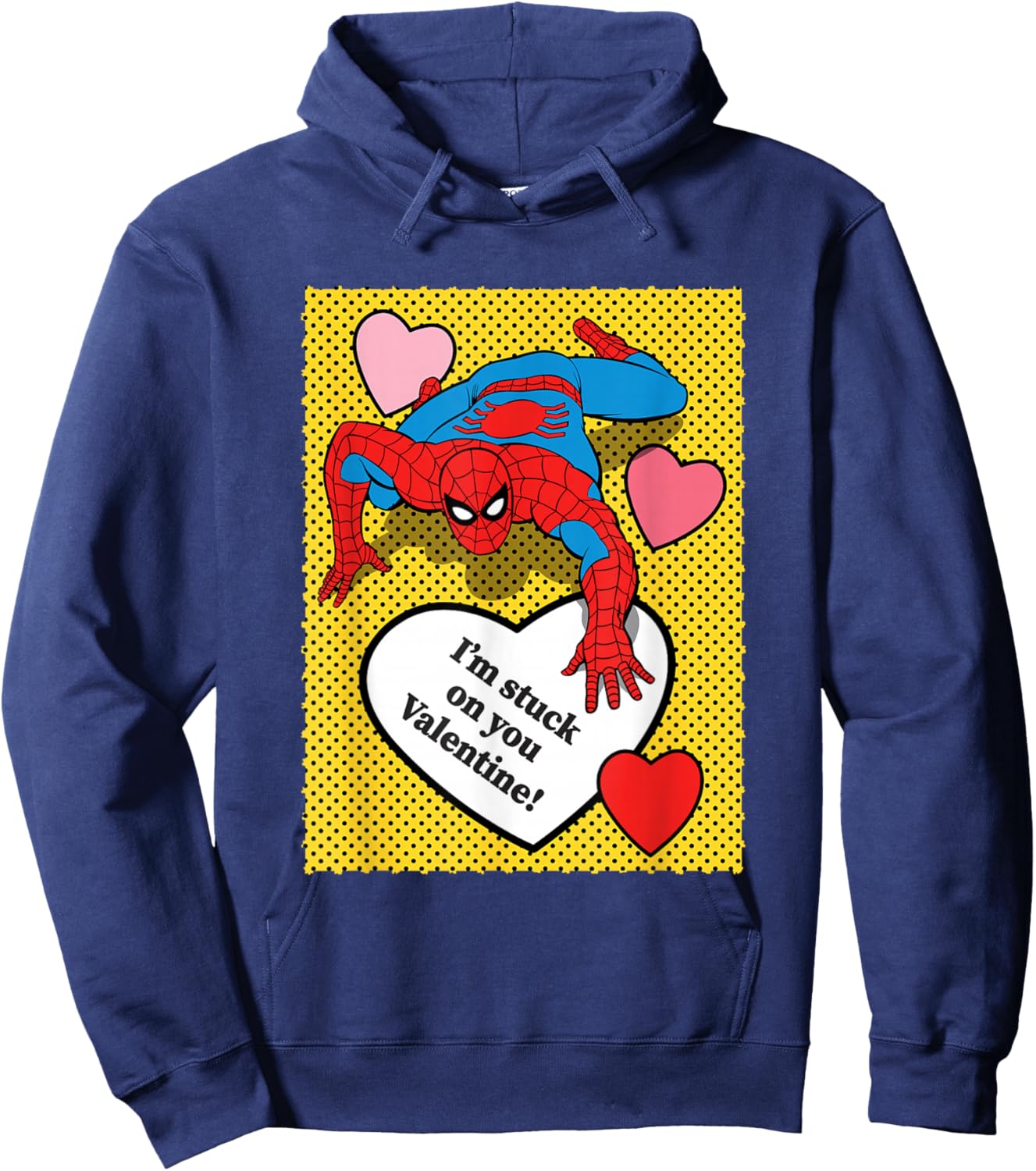 Marvel Comics Spider-Man Valentine Hearts Design Hoodie - Hoodie | Navy