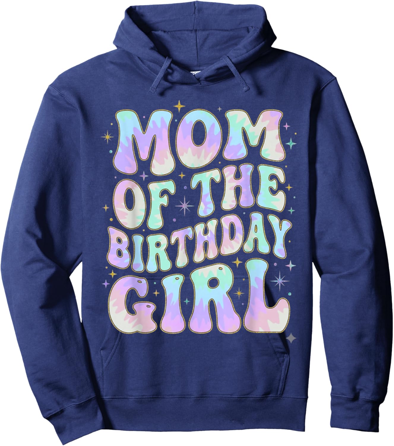 Mom of The Birthday Girl Groovy Retro Party Matching Theme Hoodie - Hoodie | Navy
