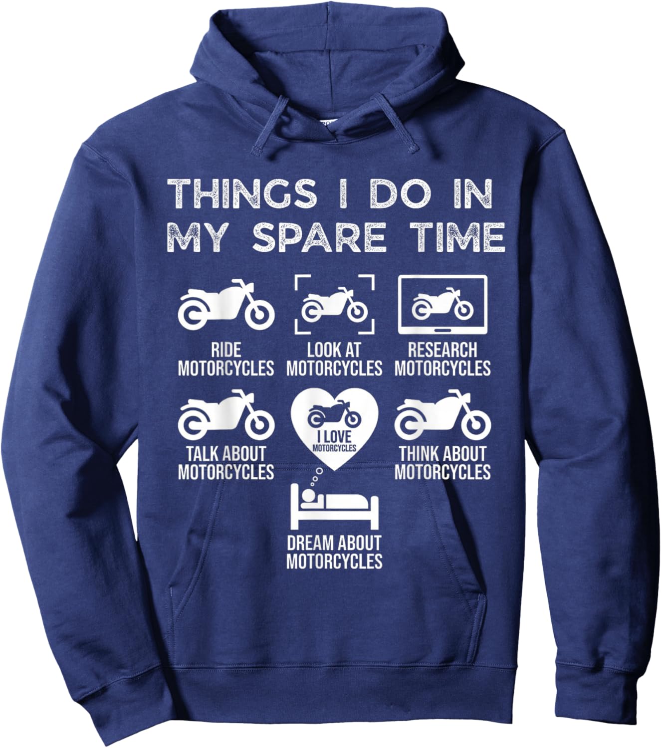 Things I Do in My Spare Time - Biker Motorcycle Rider Riding Hoodie - Hoodie | Navy