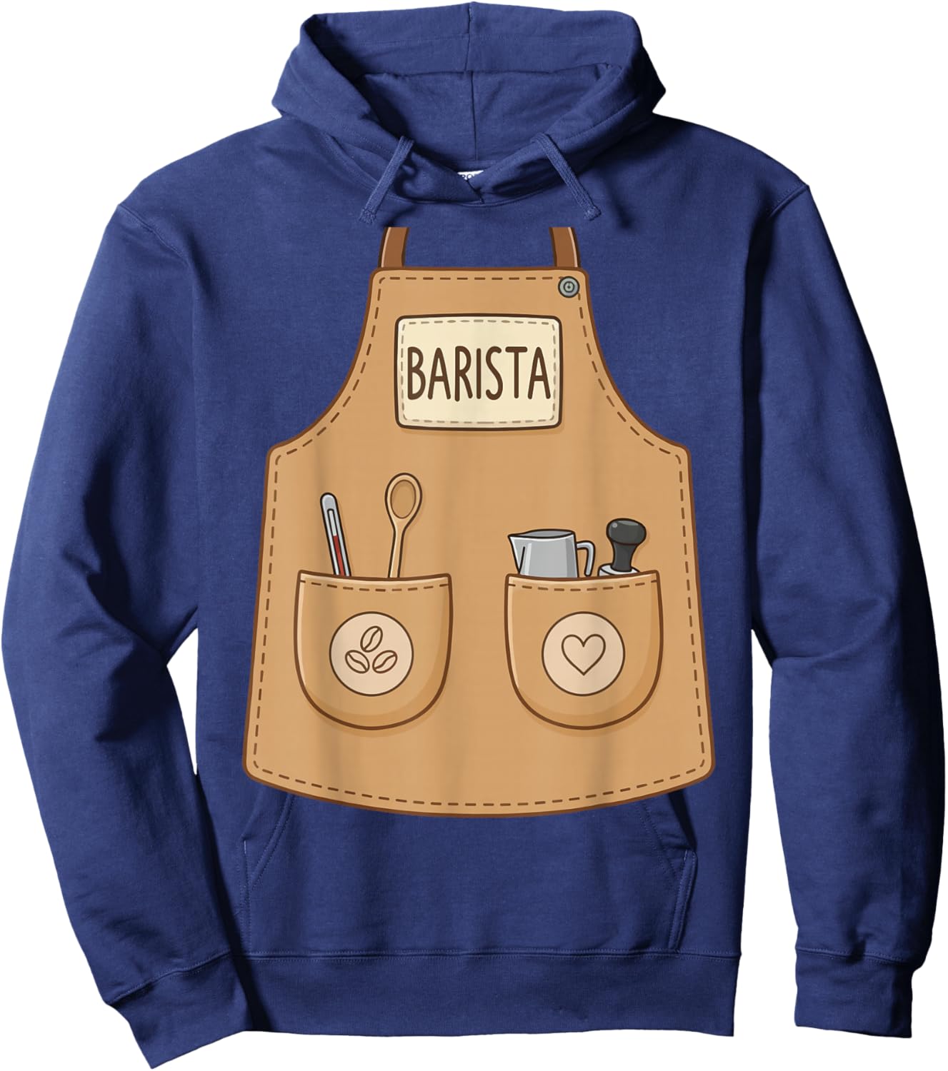 Barista Funny Cute Apron Coffee Espresso Costume Hoodie - Hoodie | Navy