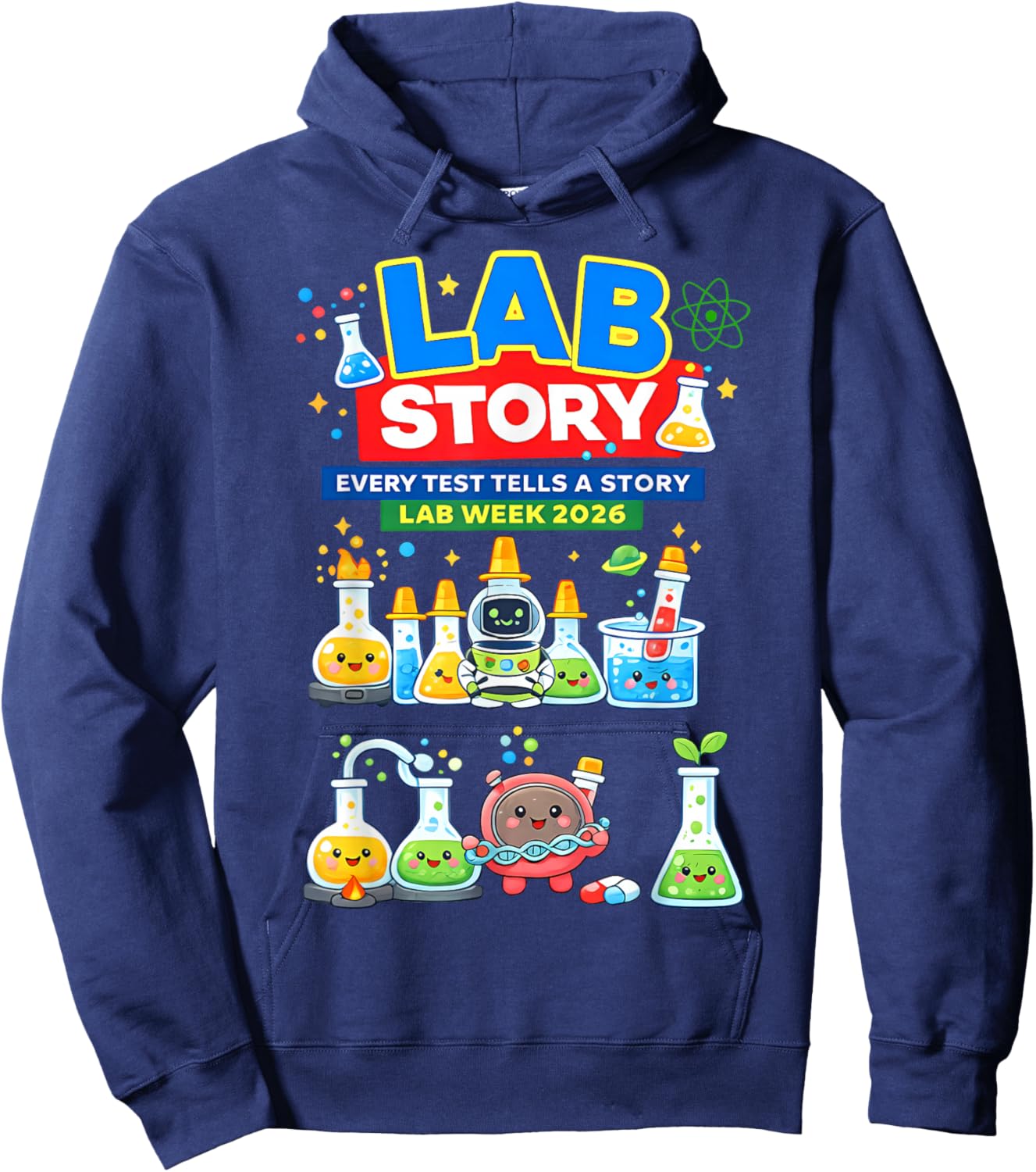 Lab Story Lab Week 2026 Medical Laboratory Technician Team Hoodie - Hoodie | Navy