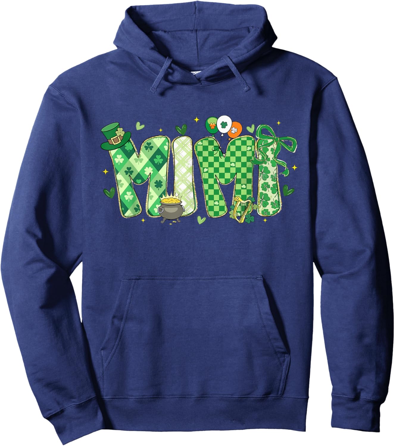 Funny Family St Patricks Day Lucky Mimi Shamrock Irish Girly Hoodie - Hoodie | Navy