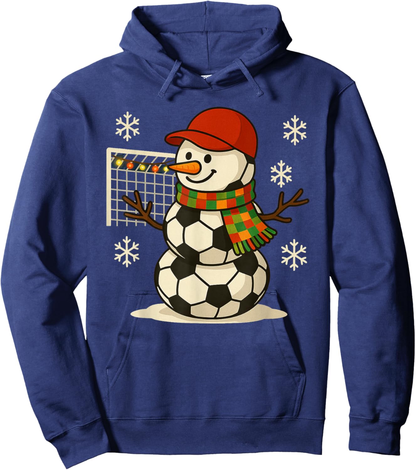Soccer Balls Snowman Funny Christmas Xmas Cute Boys Kids Hoodie - Hoodie | Navy