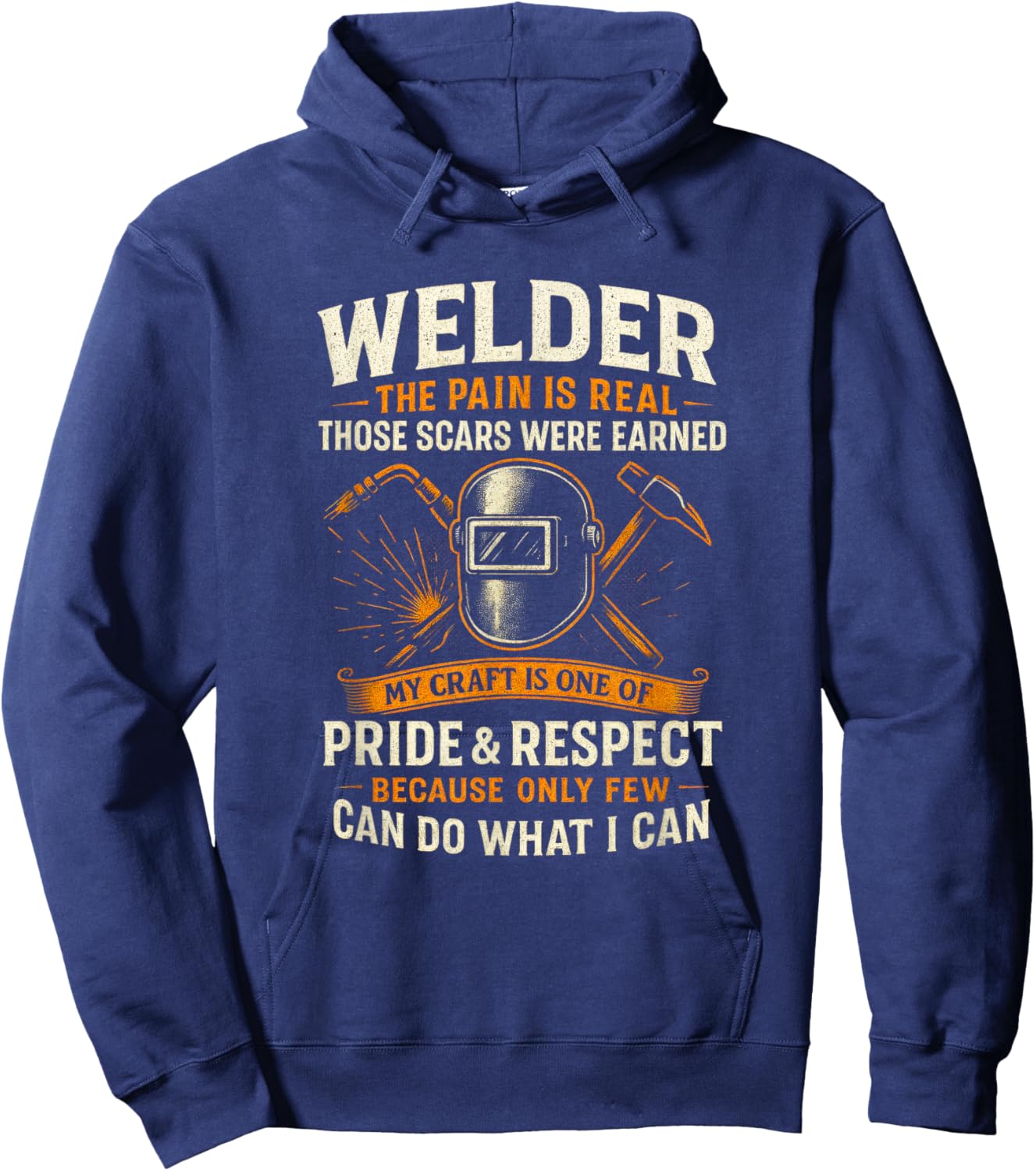 Welder - Skilled Worker Pride Respect Welding Hoodie - Hoodie | Navy