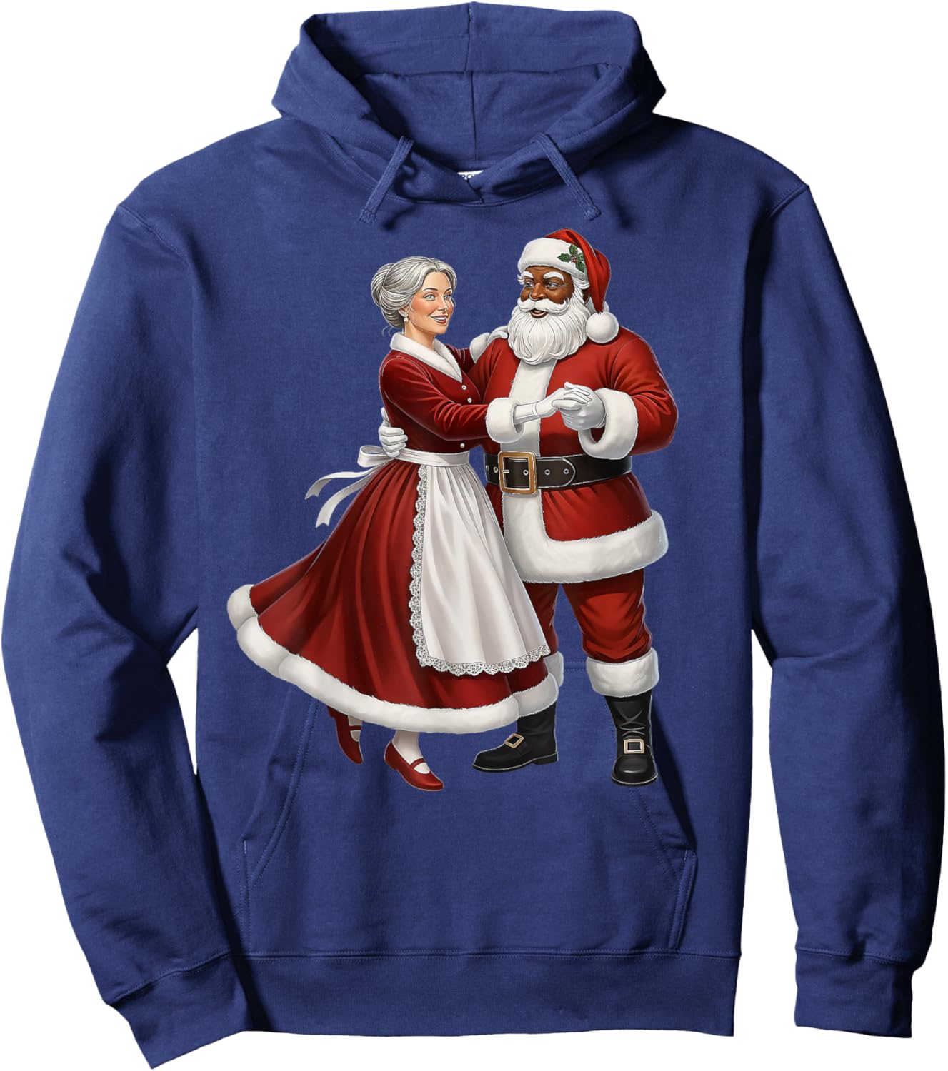 African Santa Mrs Claus Dancing African American Christmas Hoodie - Hoodie | Navy