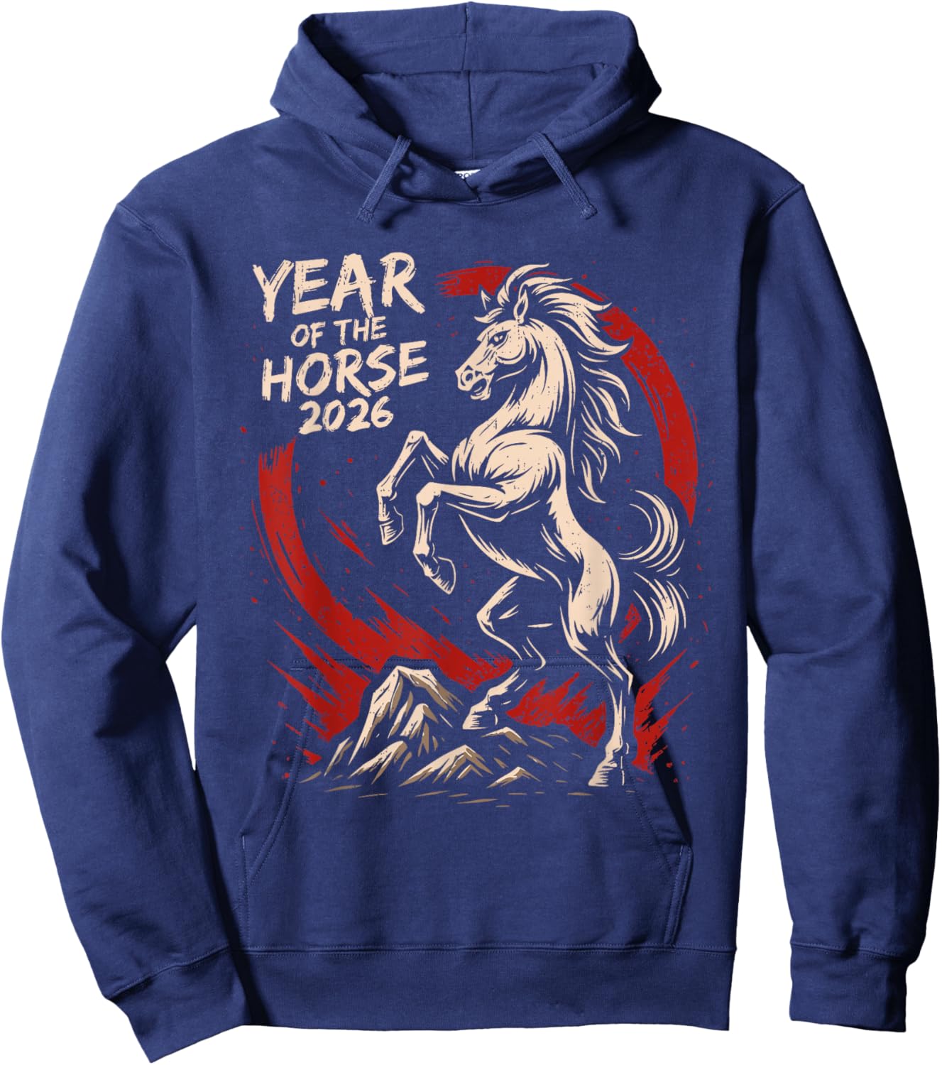Chinese New Year 2026 Year of The Horse Lunar New Year 2026 Hoodie - Hoodie | Navy