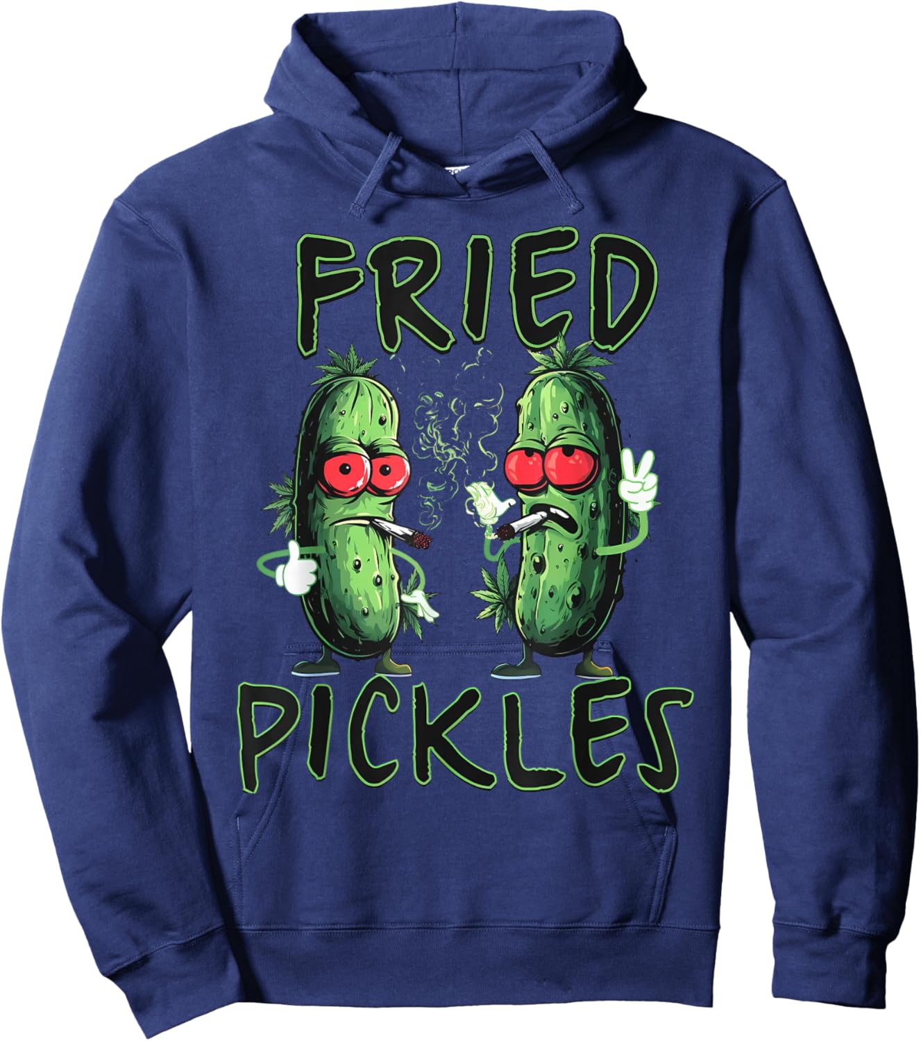 Funny Pickle Smoking Joint Weed Lover Cannabis Marijuana 420 Hoodie - Hoodie | Navy