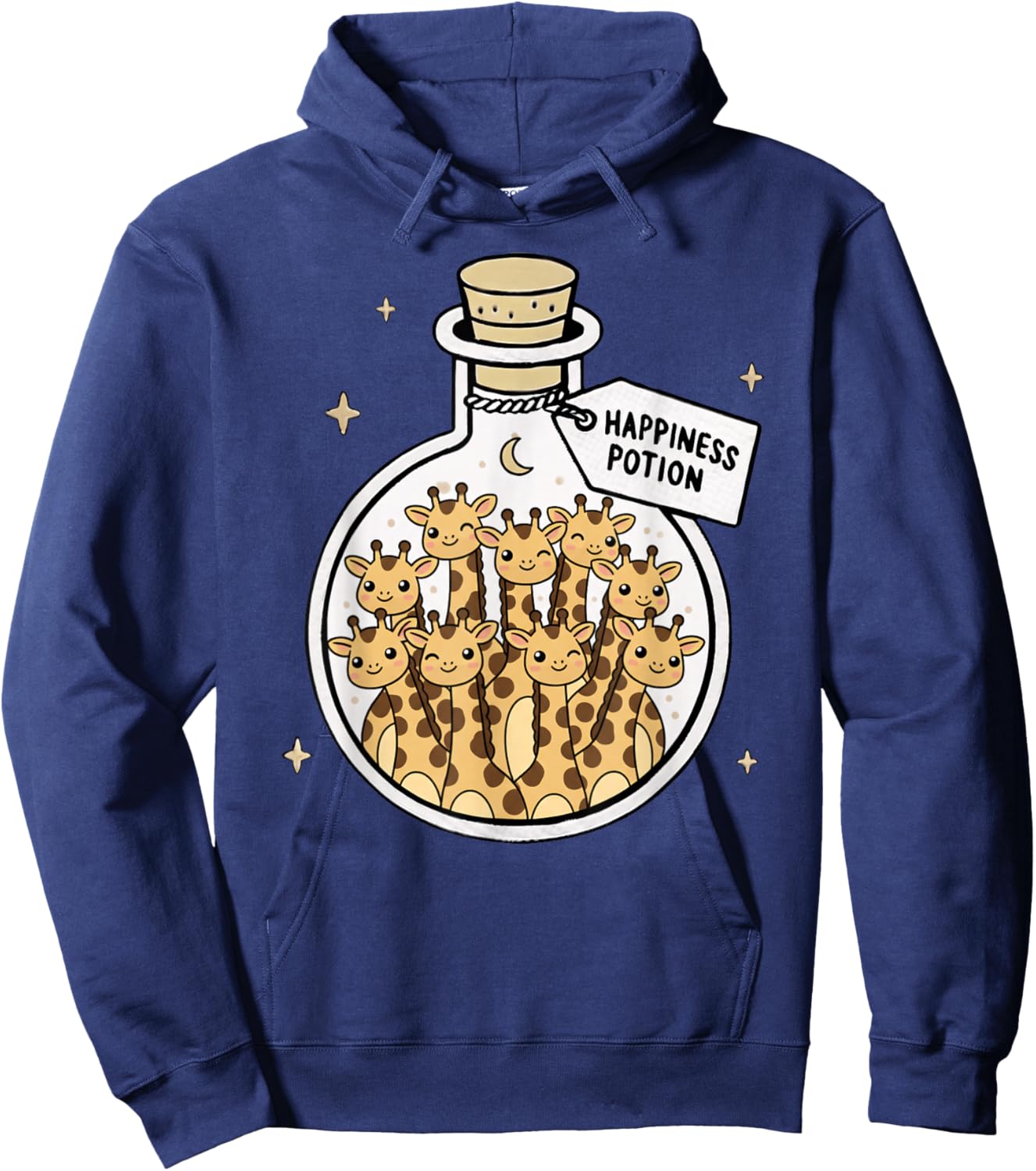 Funny Giraffe Happiness Potion Zoo Boys Girls Kids Hoodie - Hoodie | Navy
